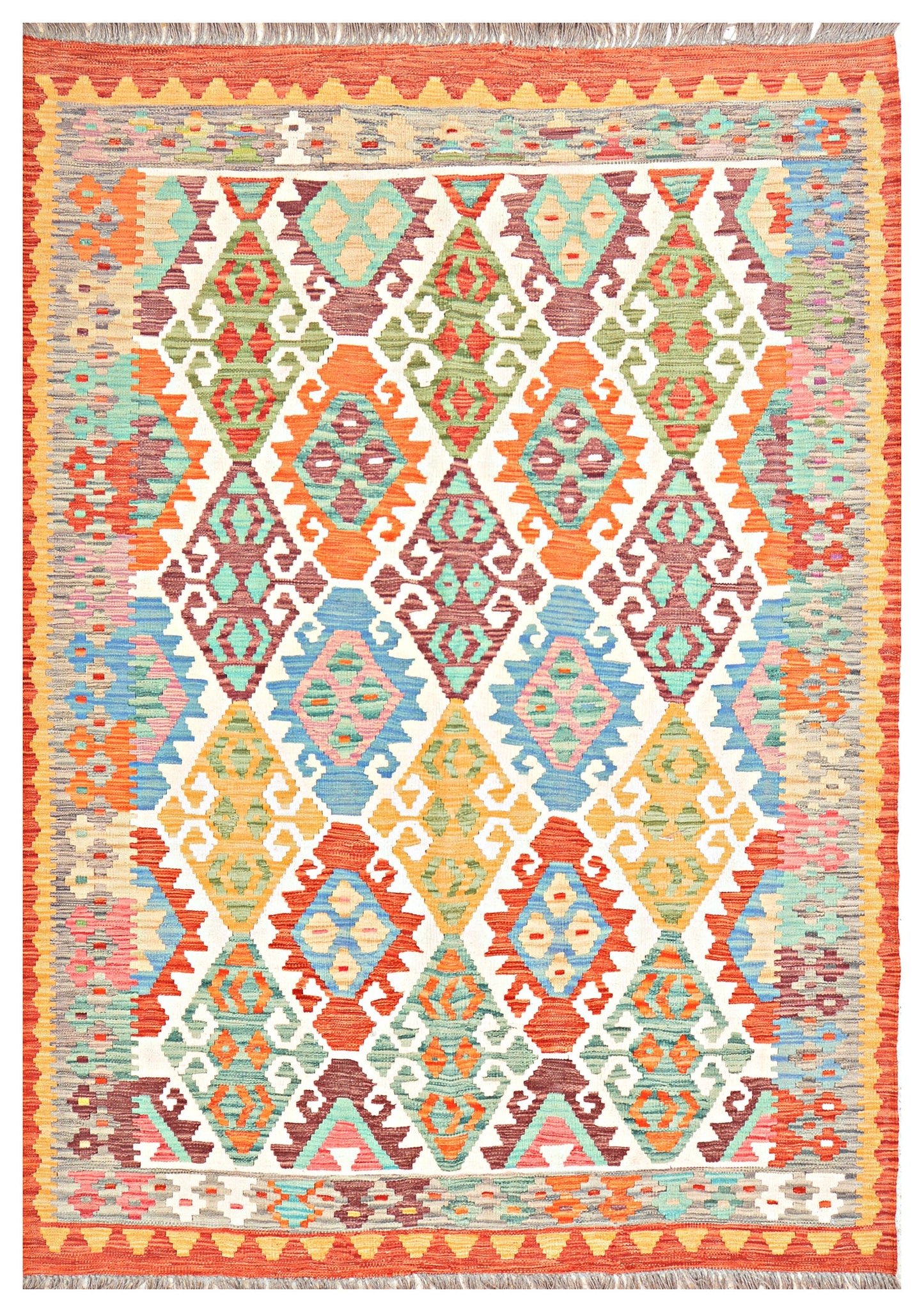 Afghan Kilim - 8x5.5 ft