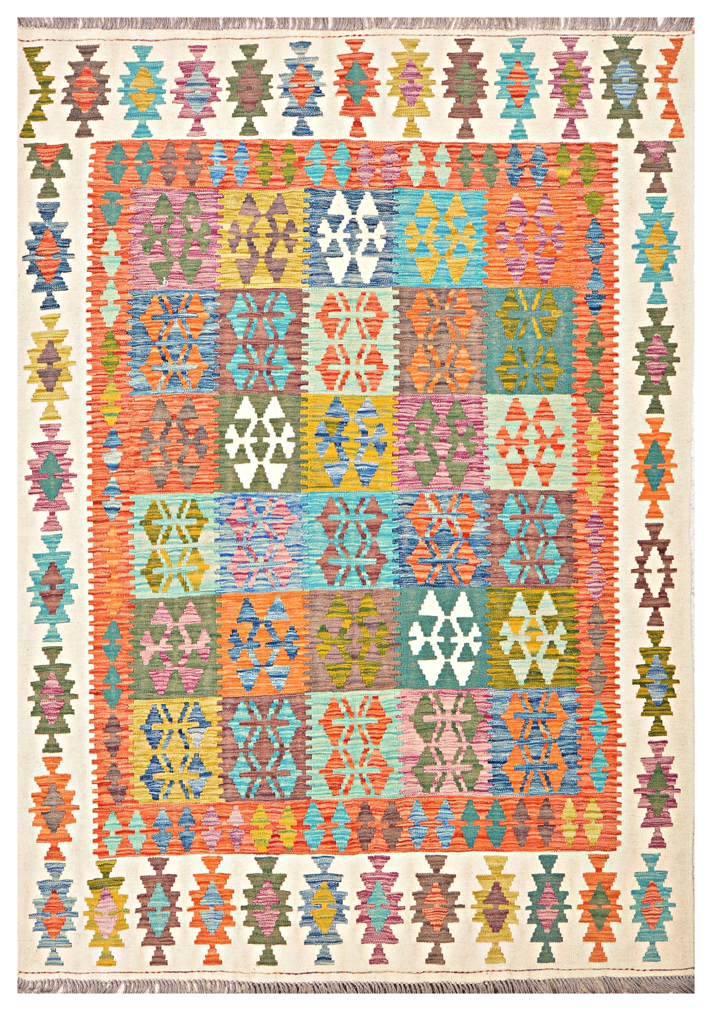 Afghan Kilim - 8x5.5 ft