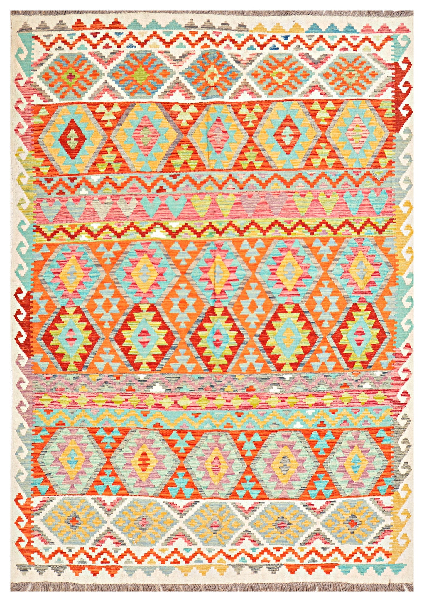 Afghan Kilim - 8x5.5 ft