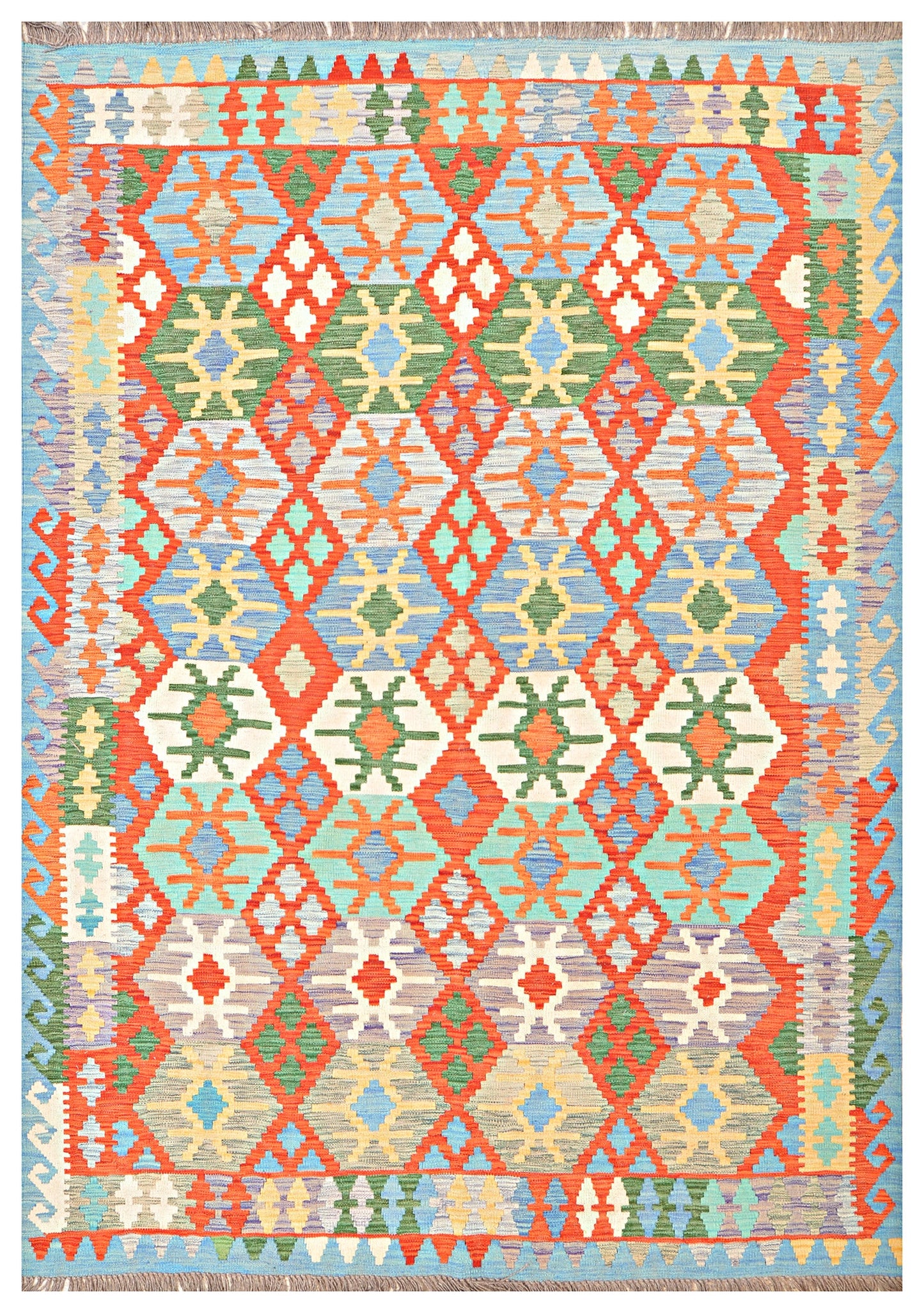 Afghan Kilim - 8x5.5 ft
