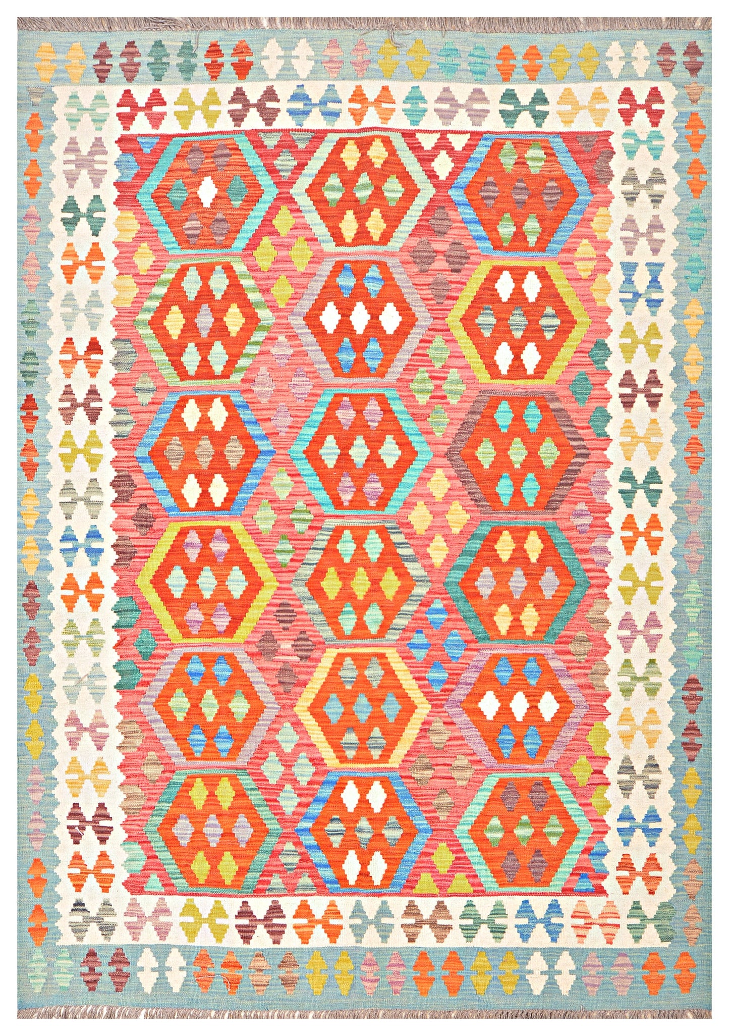 Afghan Kilim - 8x5.5 ft