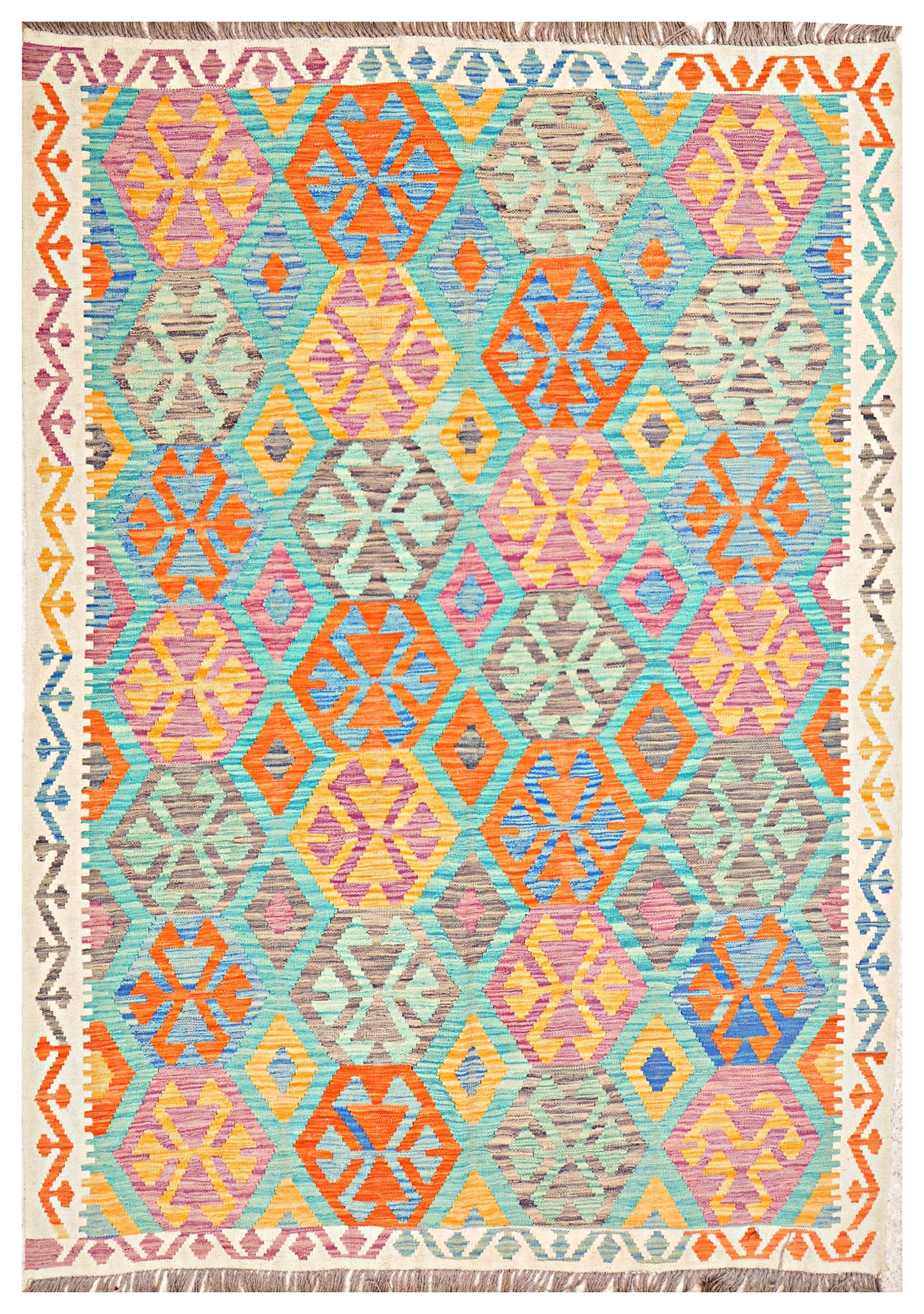 Afghan Kilim - 8x5.5 ft