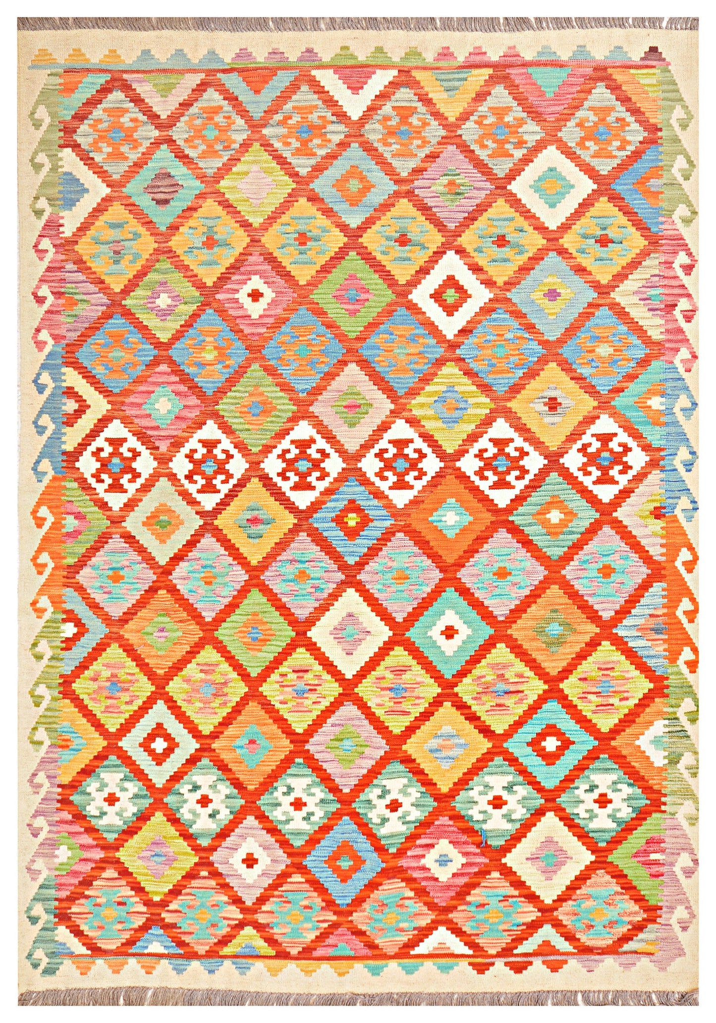 Afghan Kilim - 8x5.5 ft