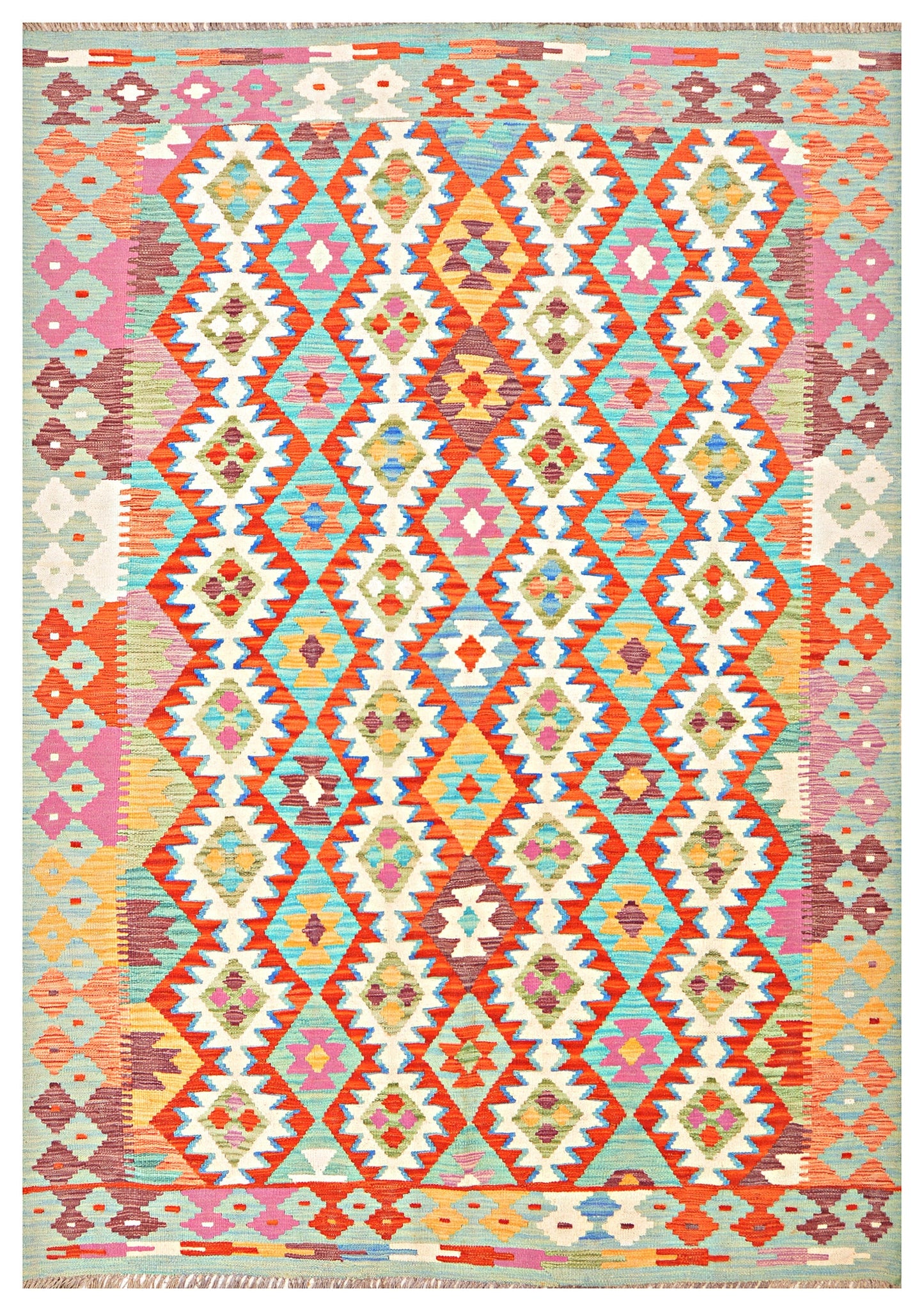 Afghan Kilim - 8x5.5 ft