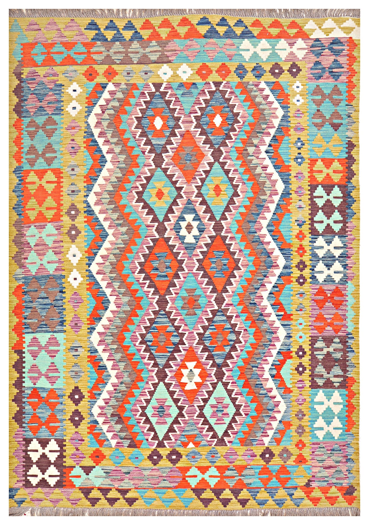 Afghan Kilim - 8x5.5 ft