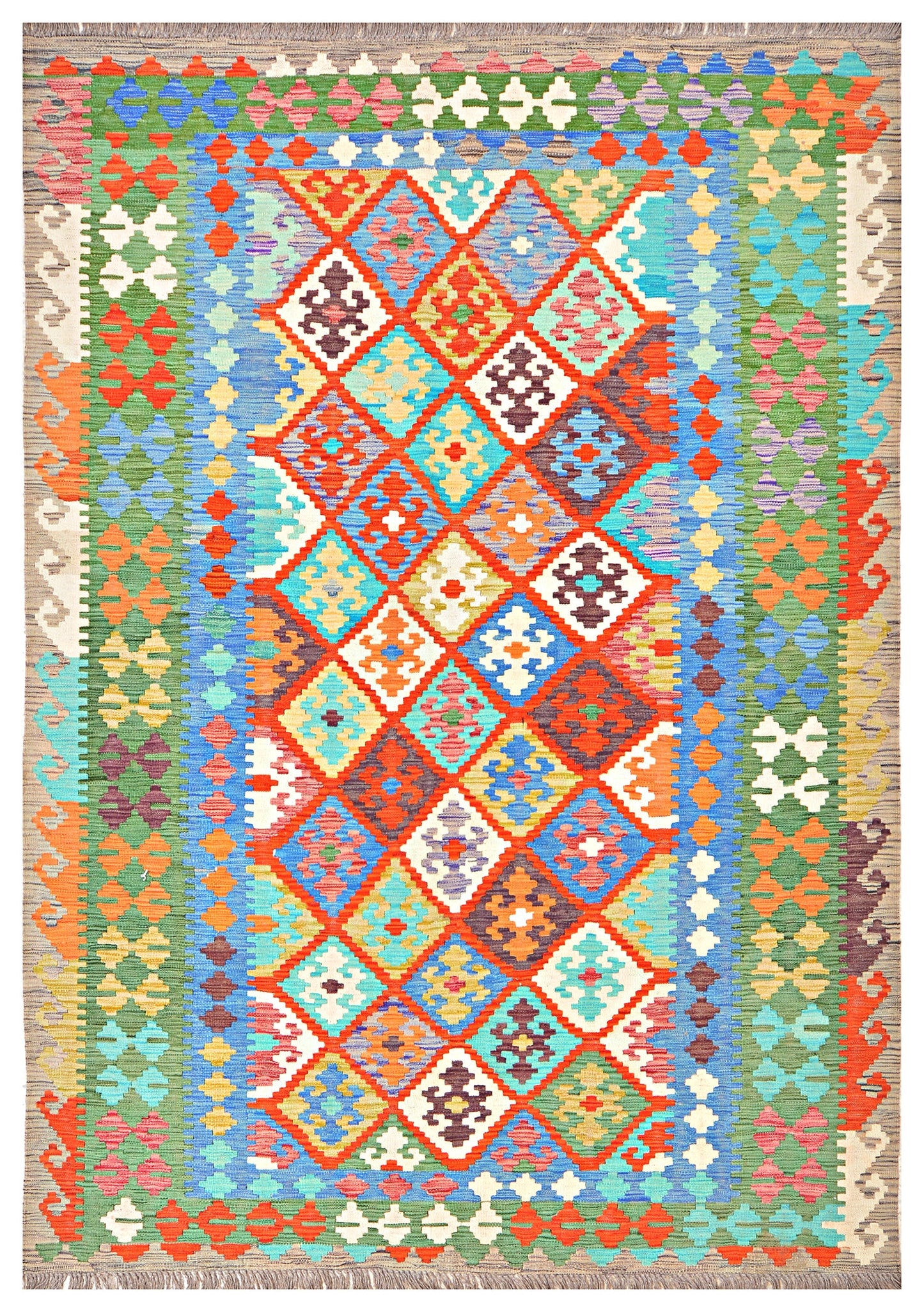 Afghan Kilim - 8x5.5 ft