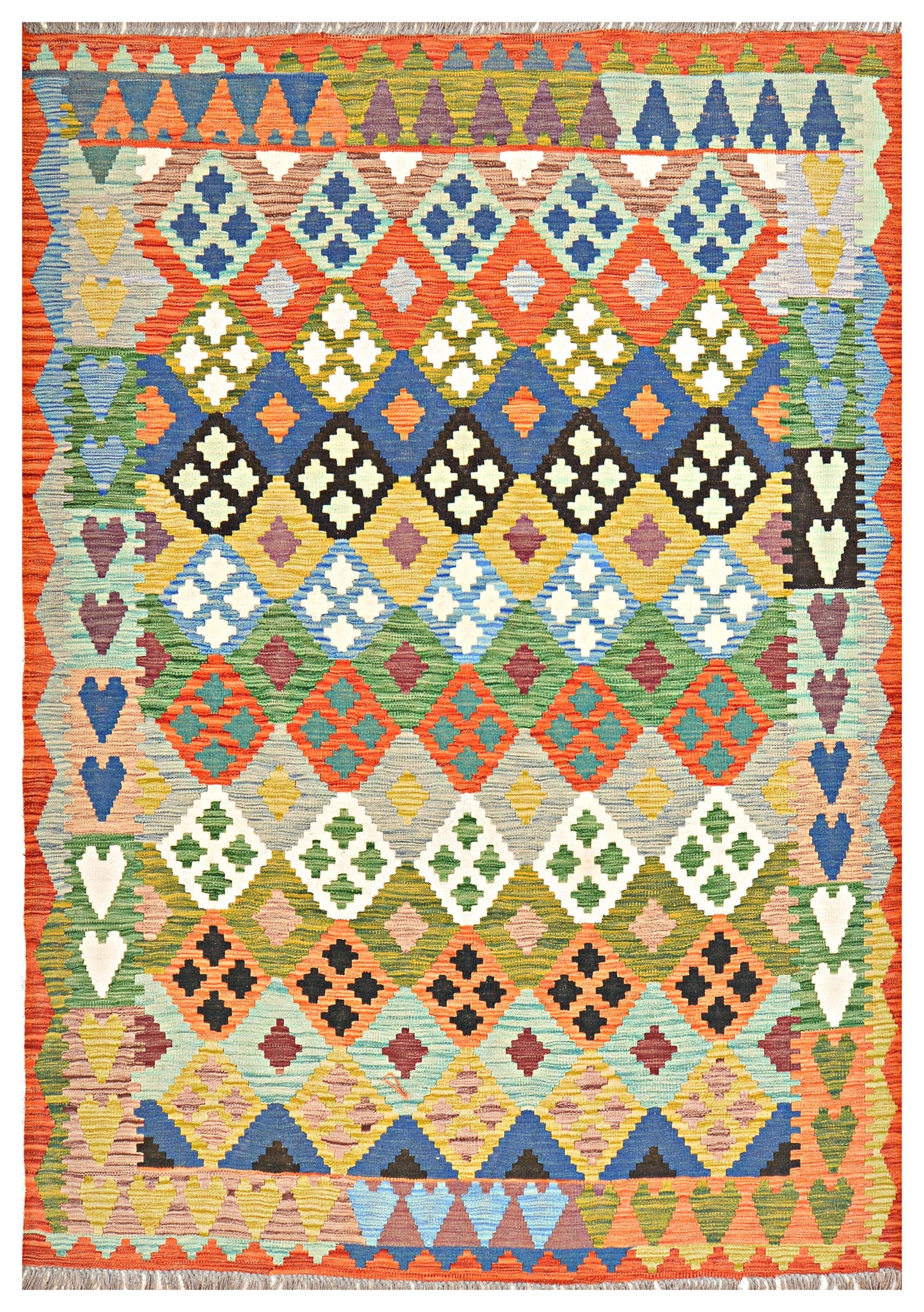 Afghan Kilim - 8x5.5 ft