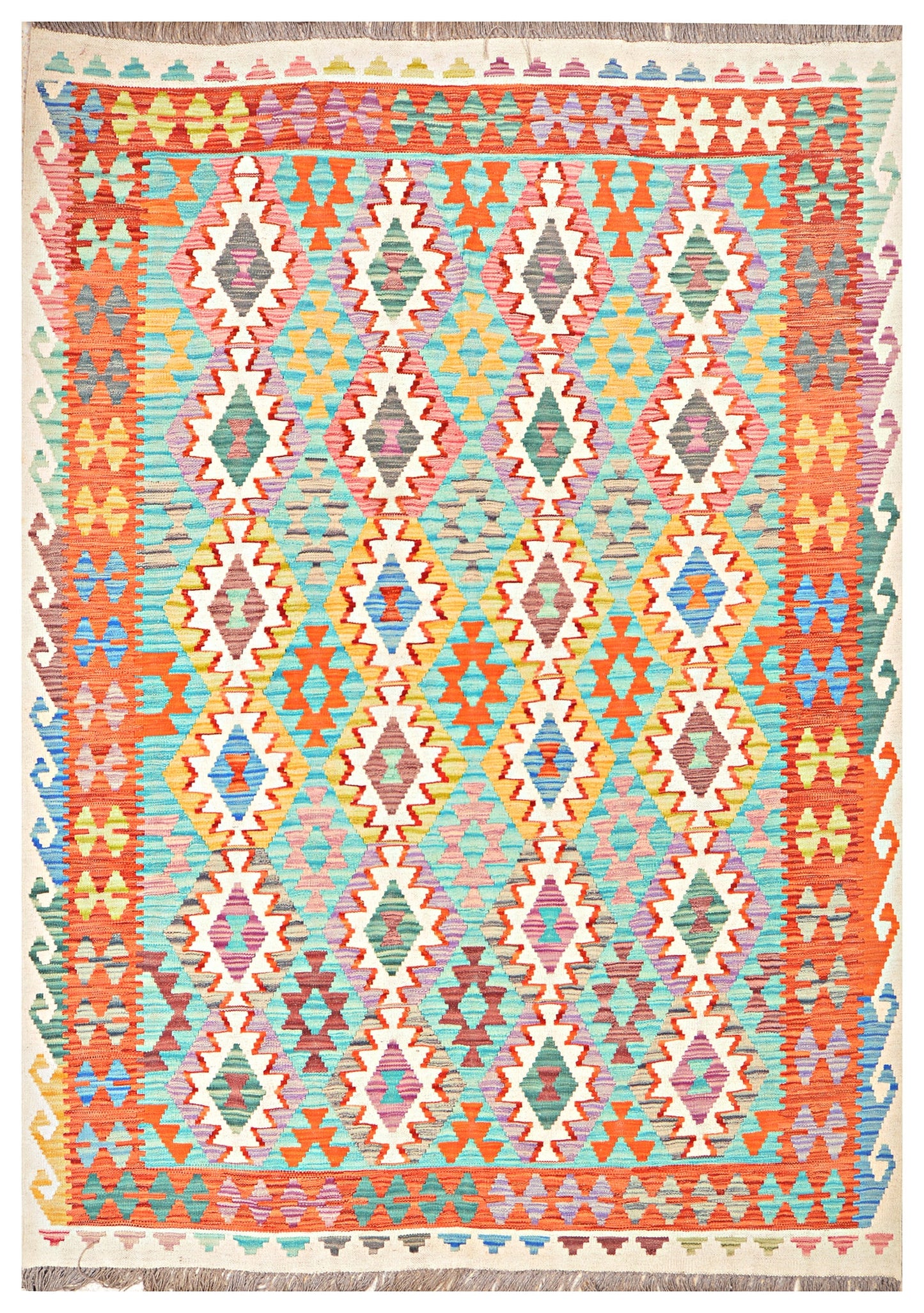 Afghan Kilim - 8x5.5 ft