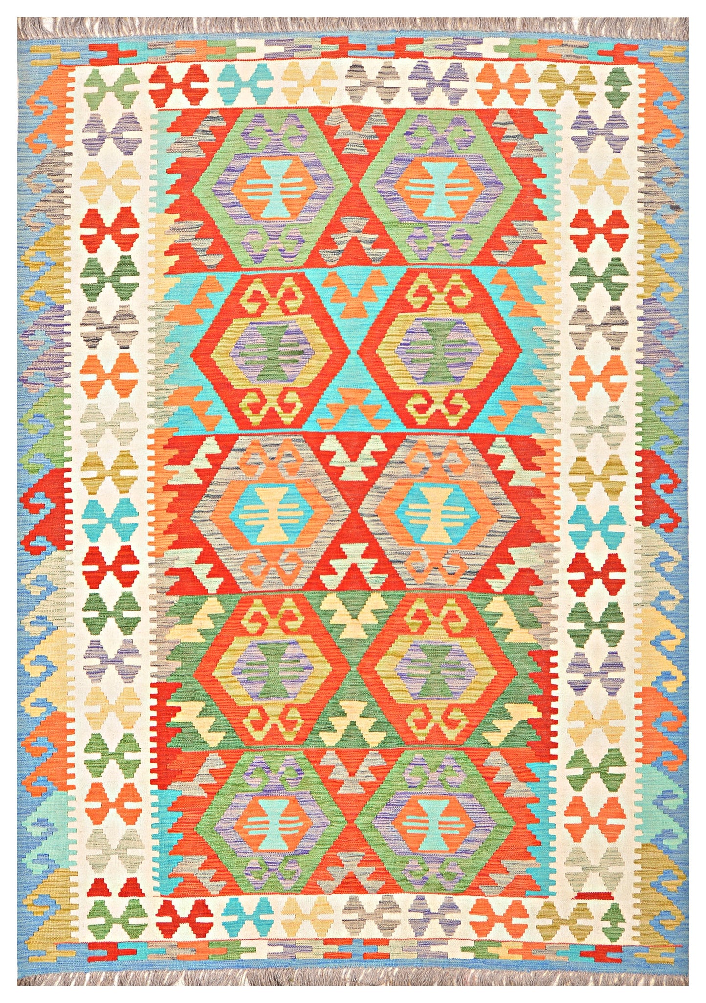 Afghan Kilim - 8x5.5 ft
