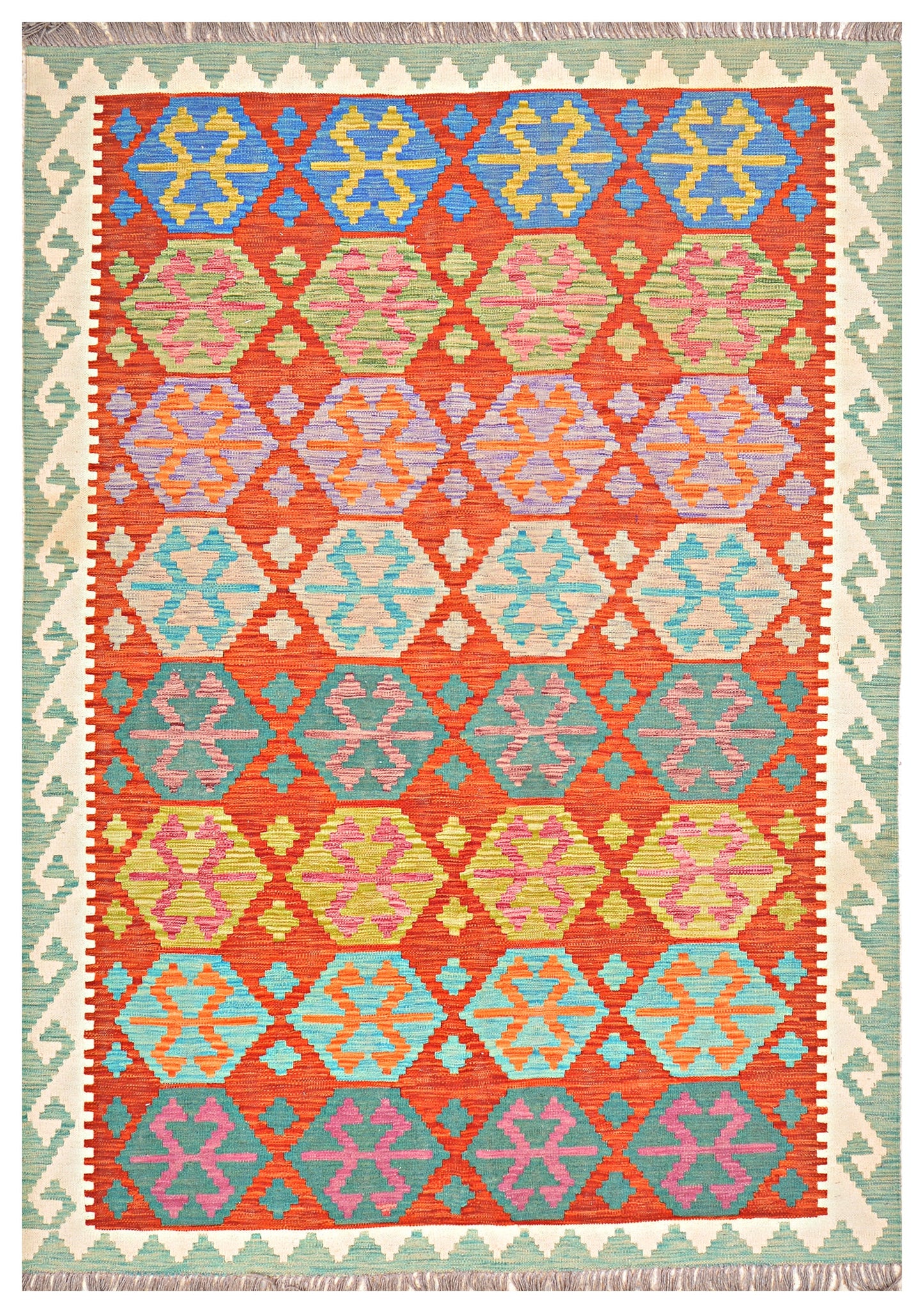 Afghan Kilim - 8x5.5 ft