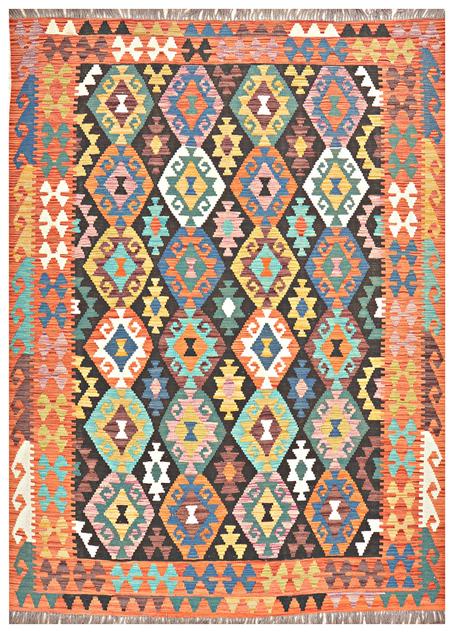 Afghan Kilim - 8x5.5 ft