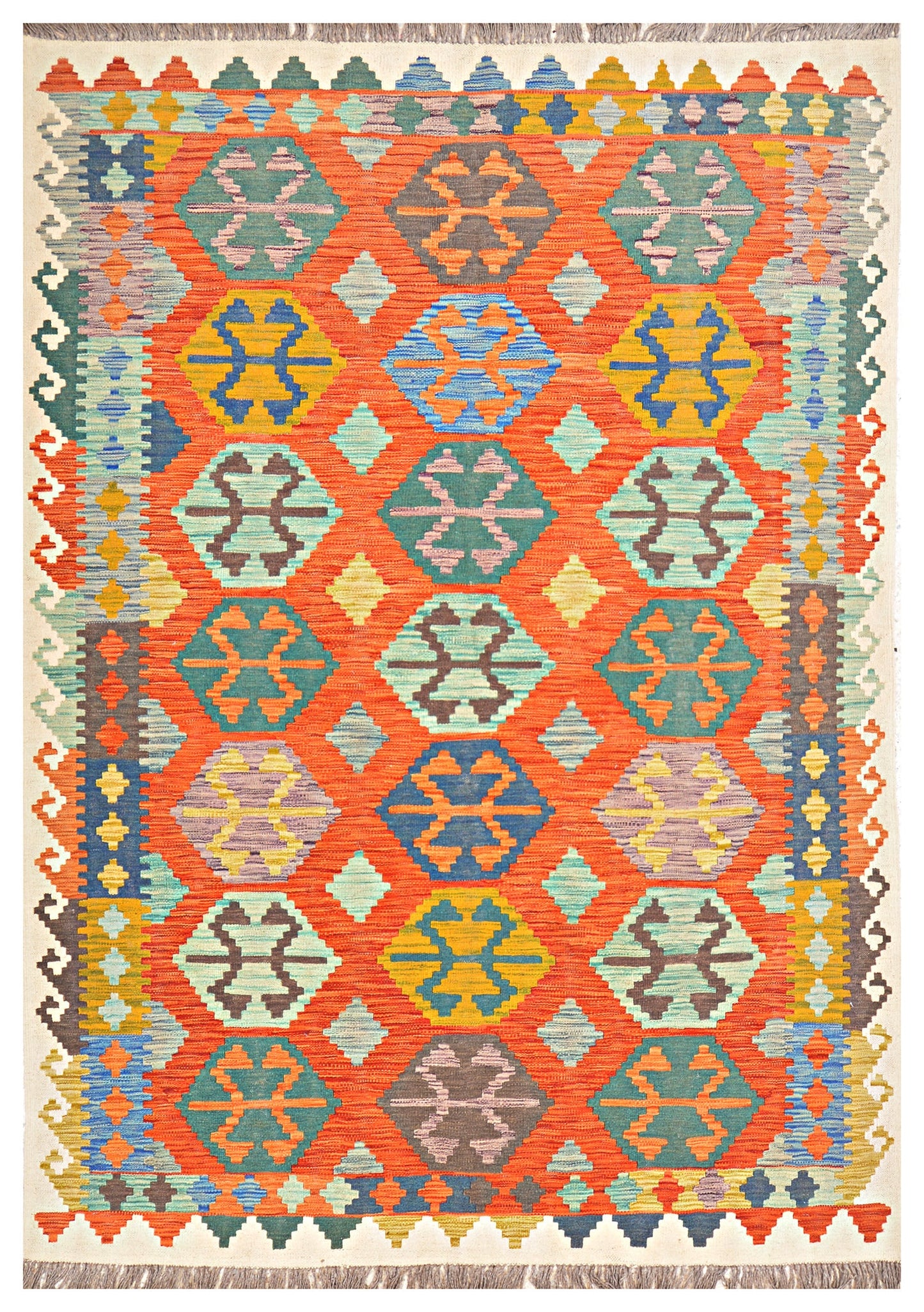 Afghan Kilim - 8x5.5 ft