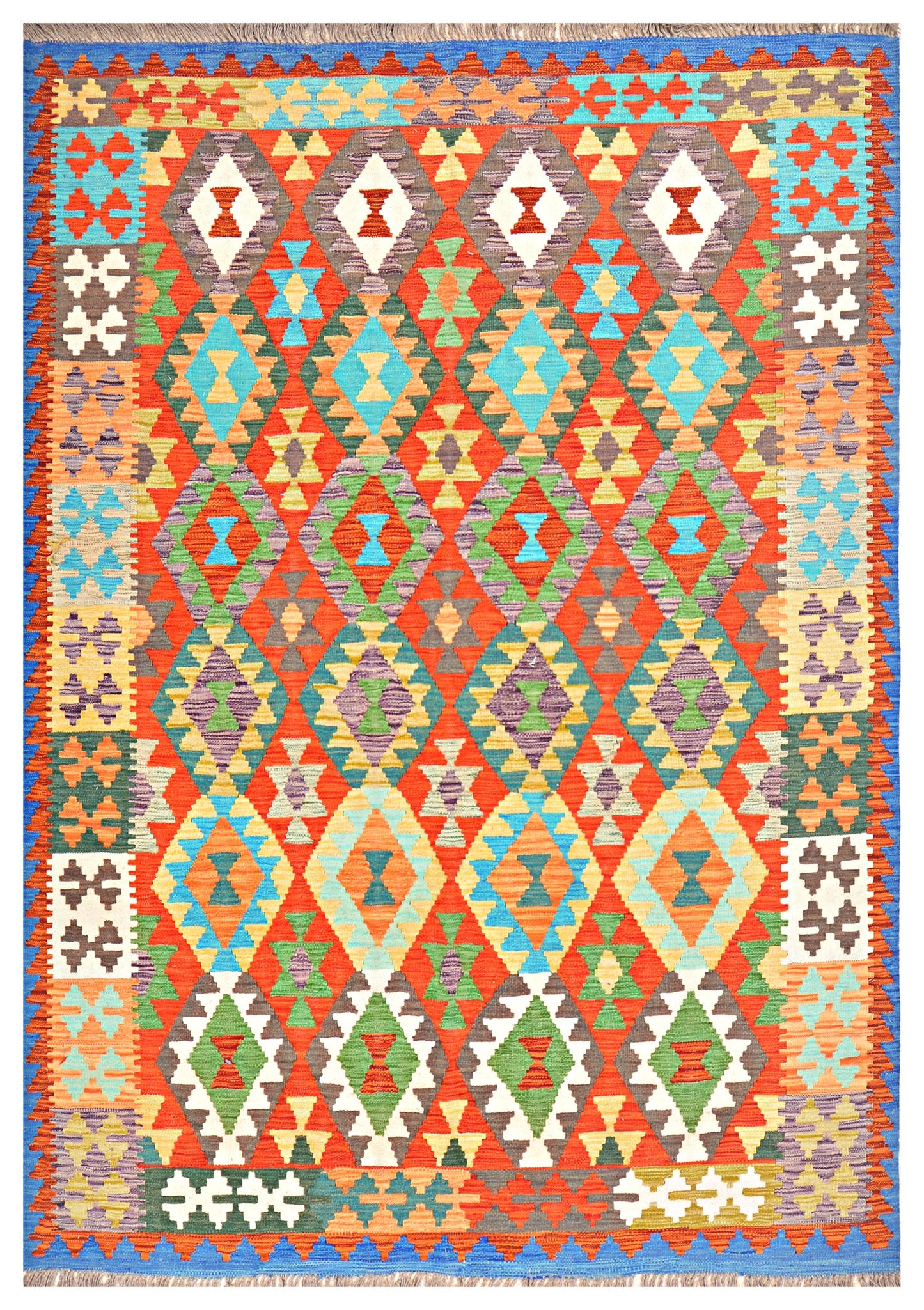 Afghan Kilim - 8x5.5 ft