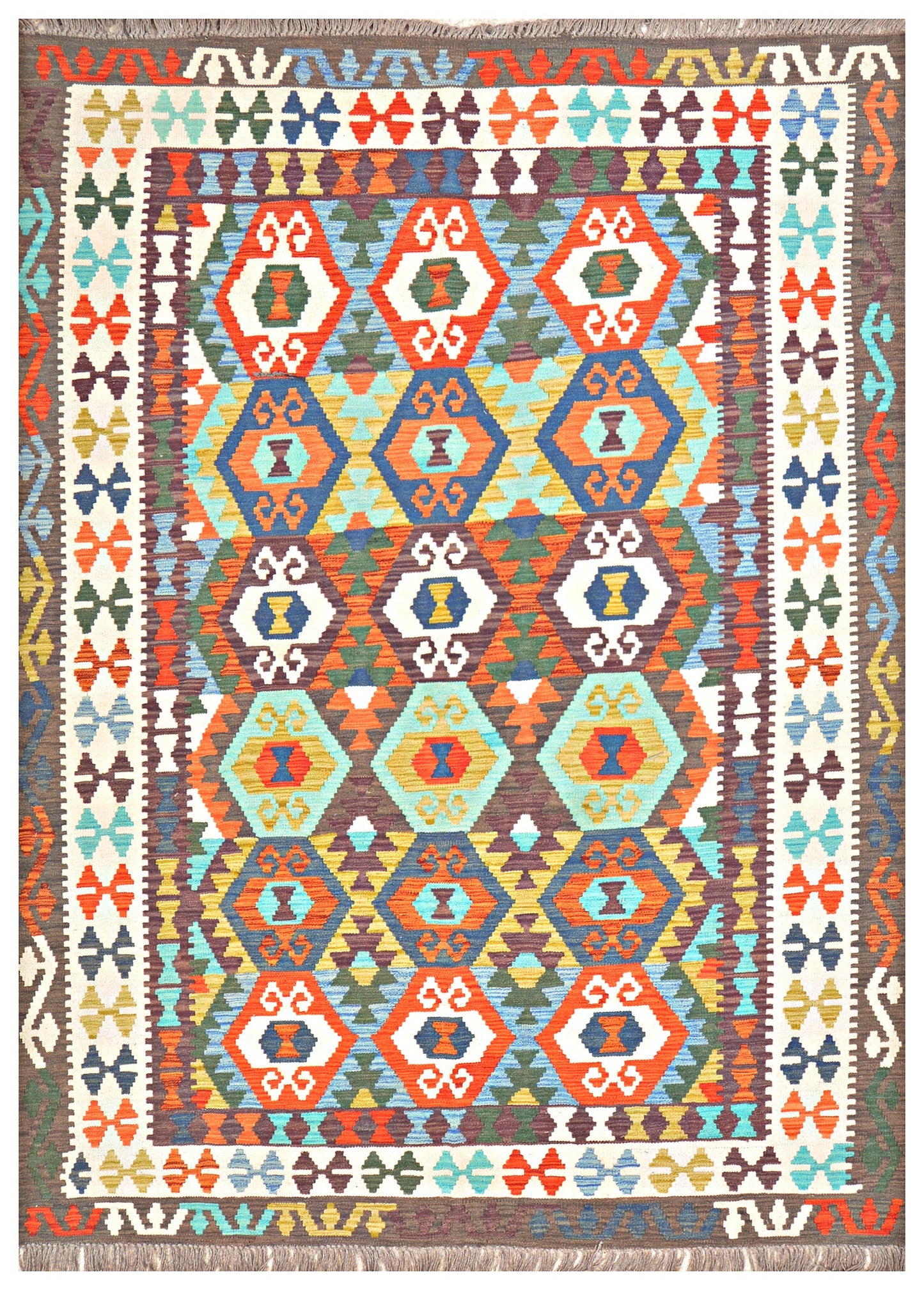 Afghan Kilim - 8x5.5 ft