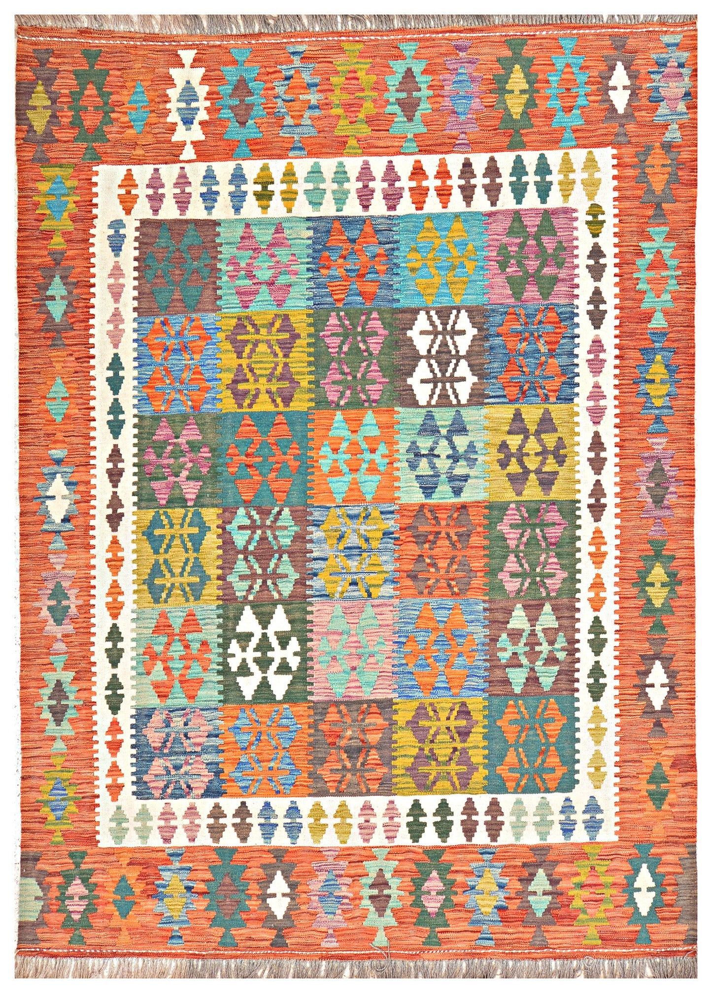 Afghan Kilim - 8x5.5 ft