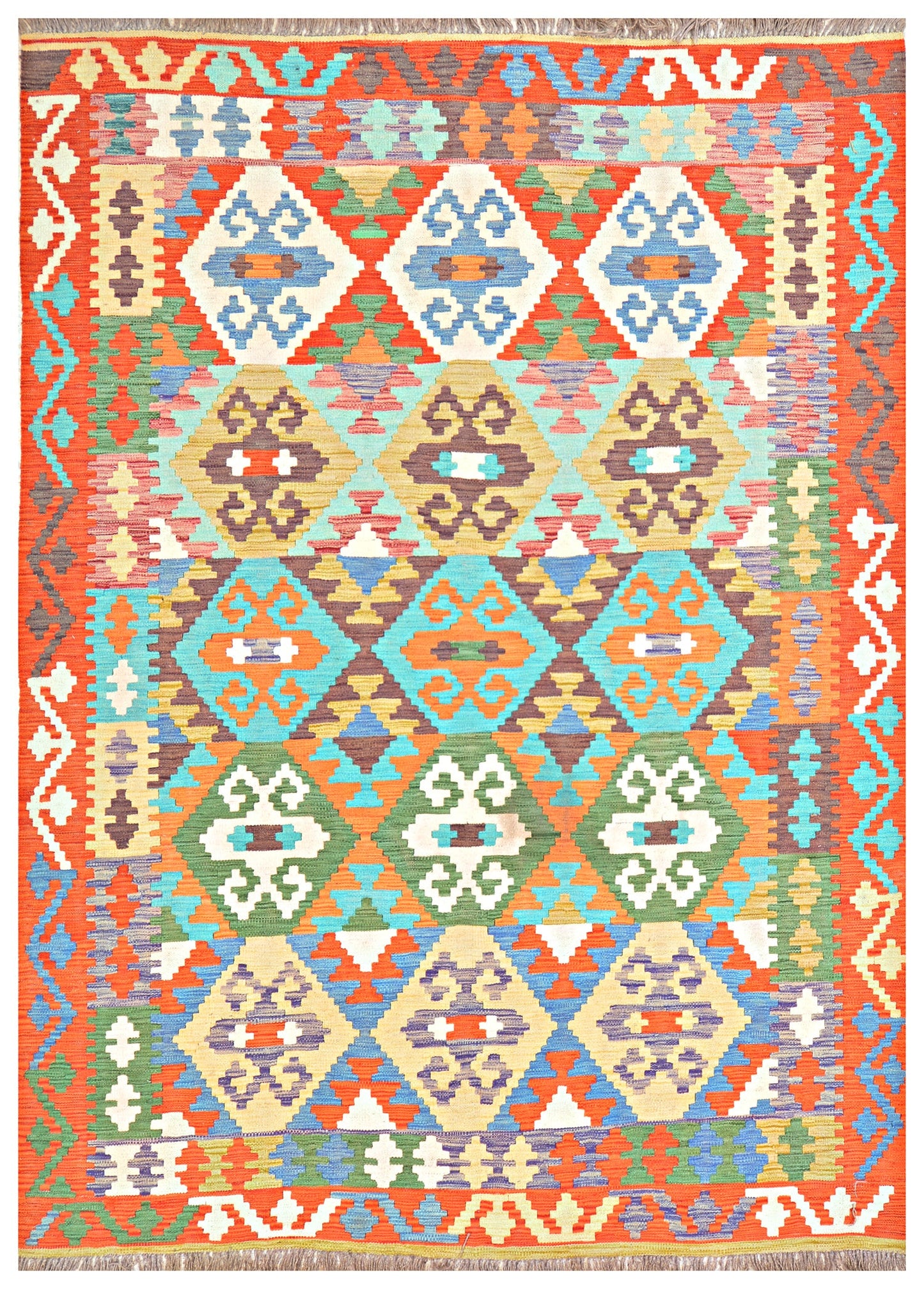 Afghan Kilim - 8x5.5 ft