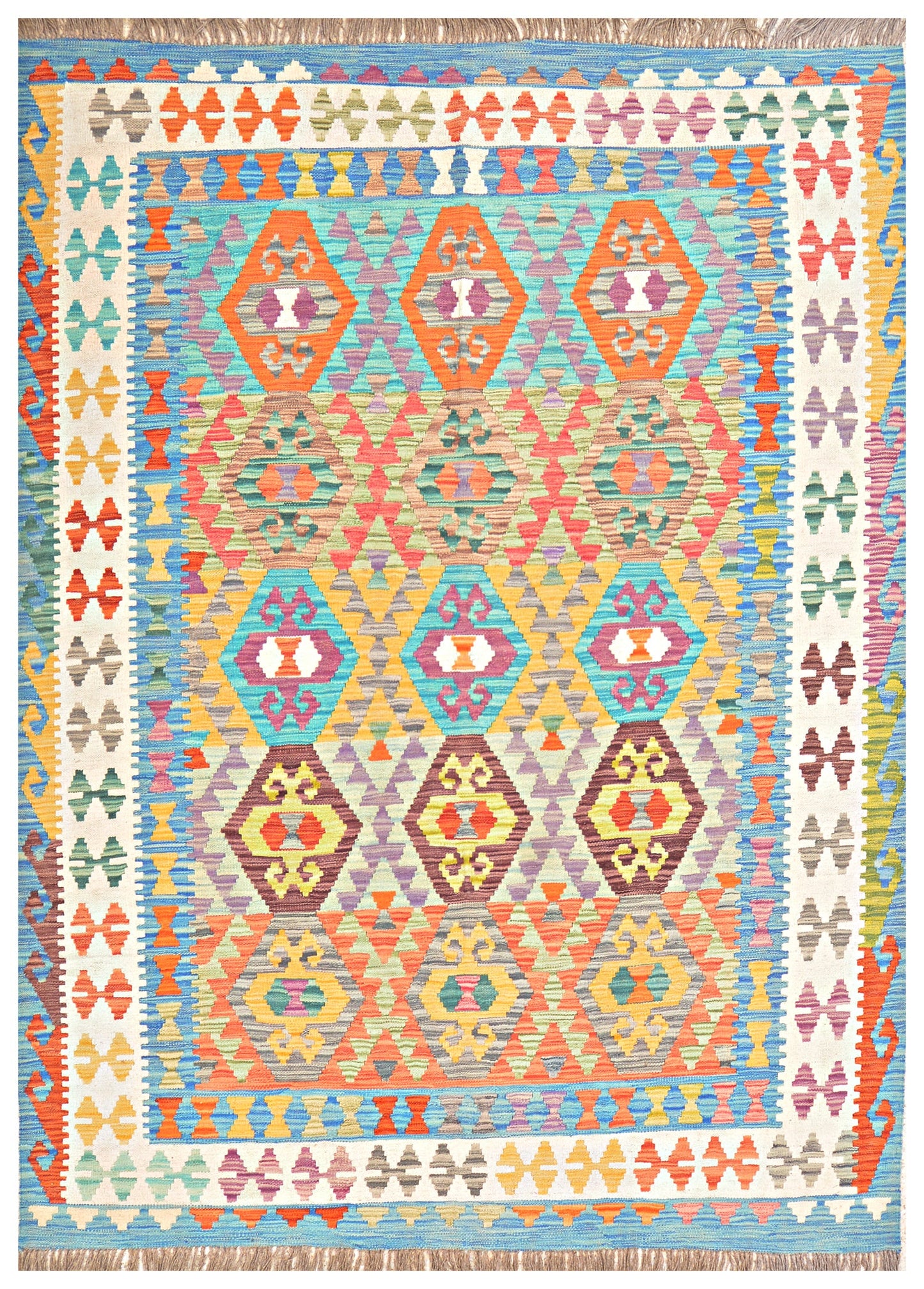 Afghan Kilim - 8x5.5 ft
