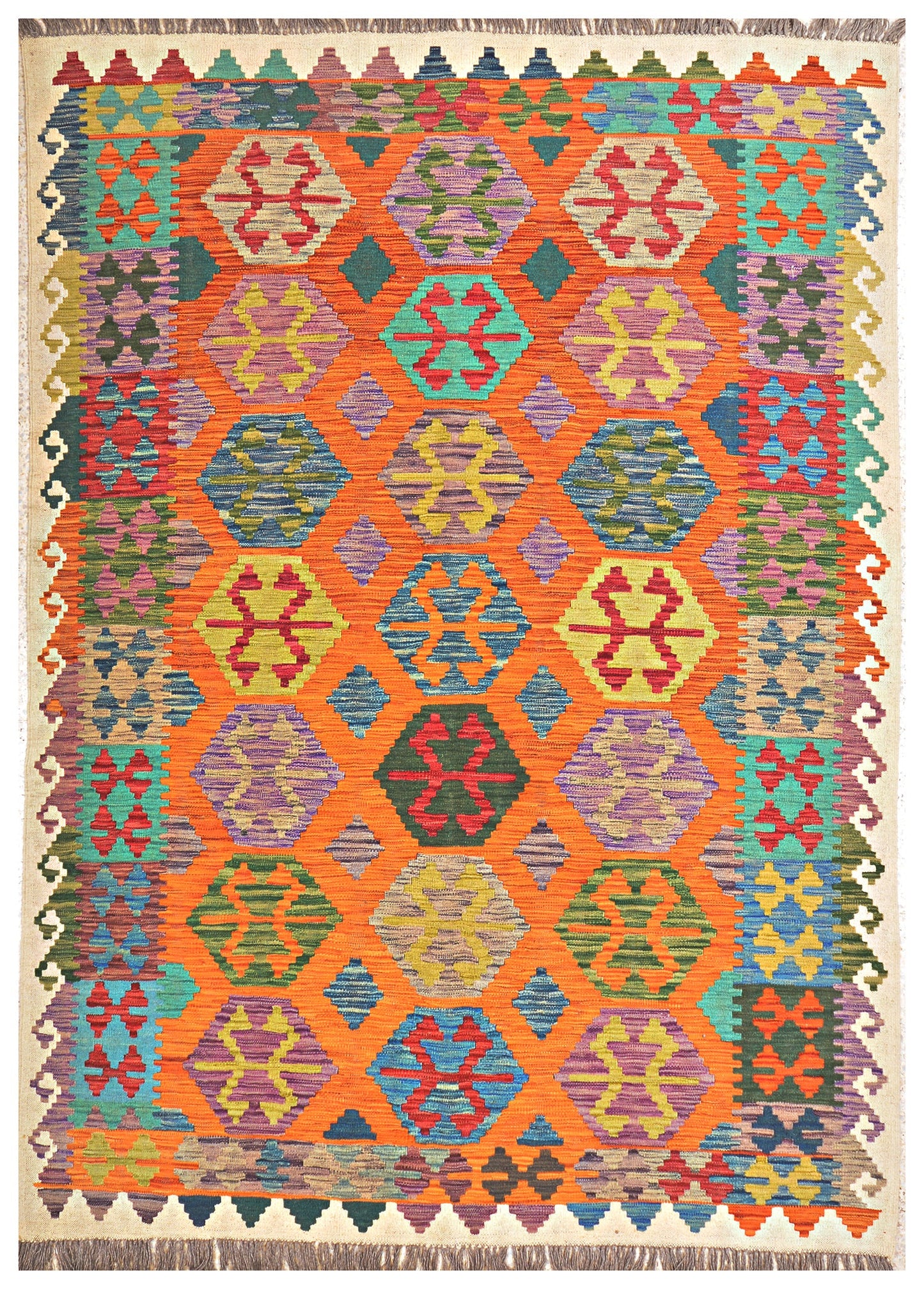 Afghan Kilim - 8x5.5 ft