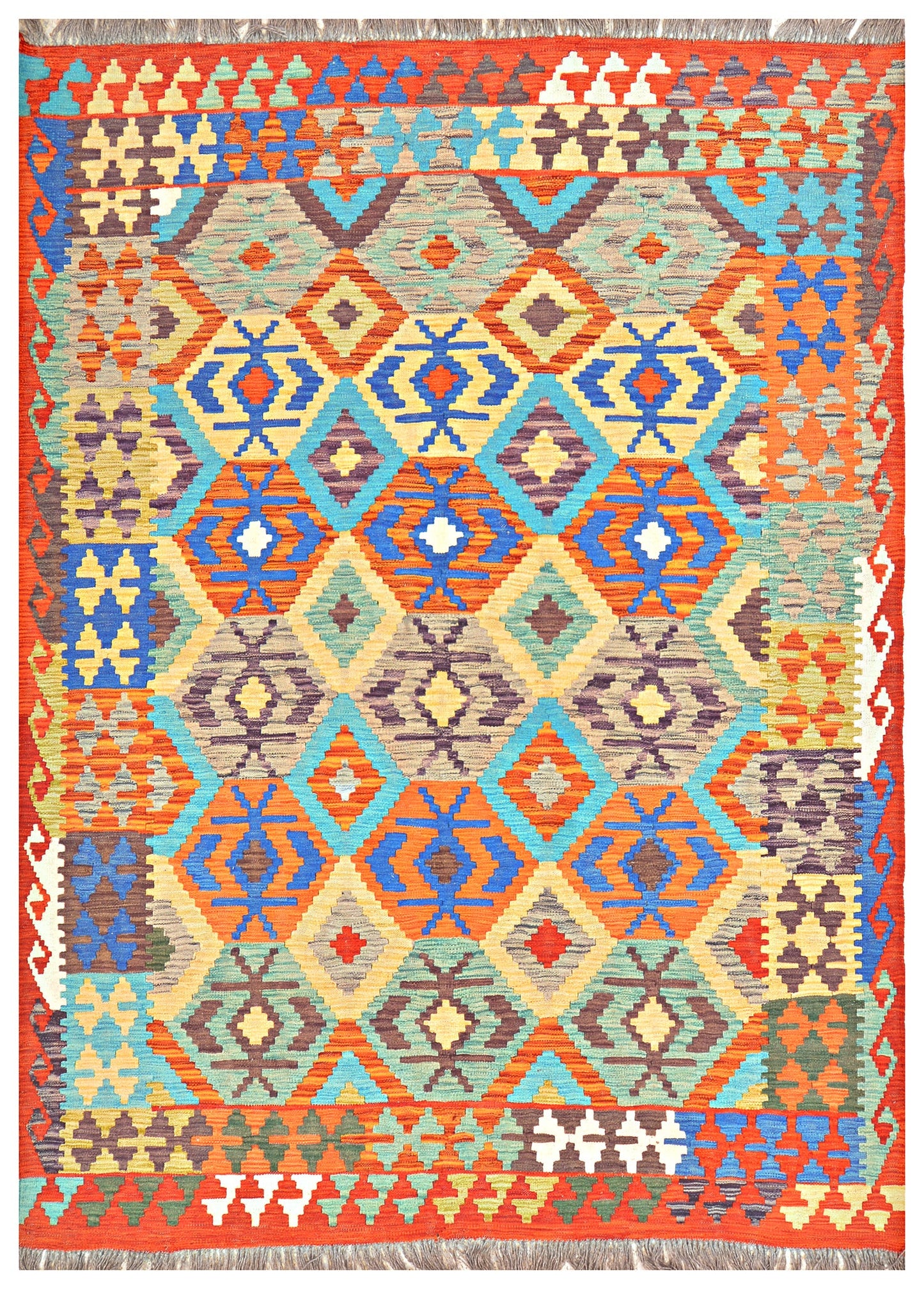 Afghan Kilim - 8x5.5 ft