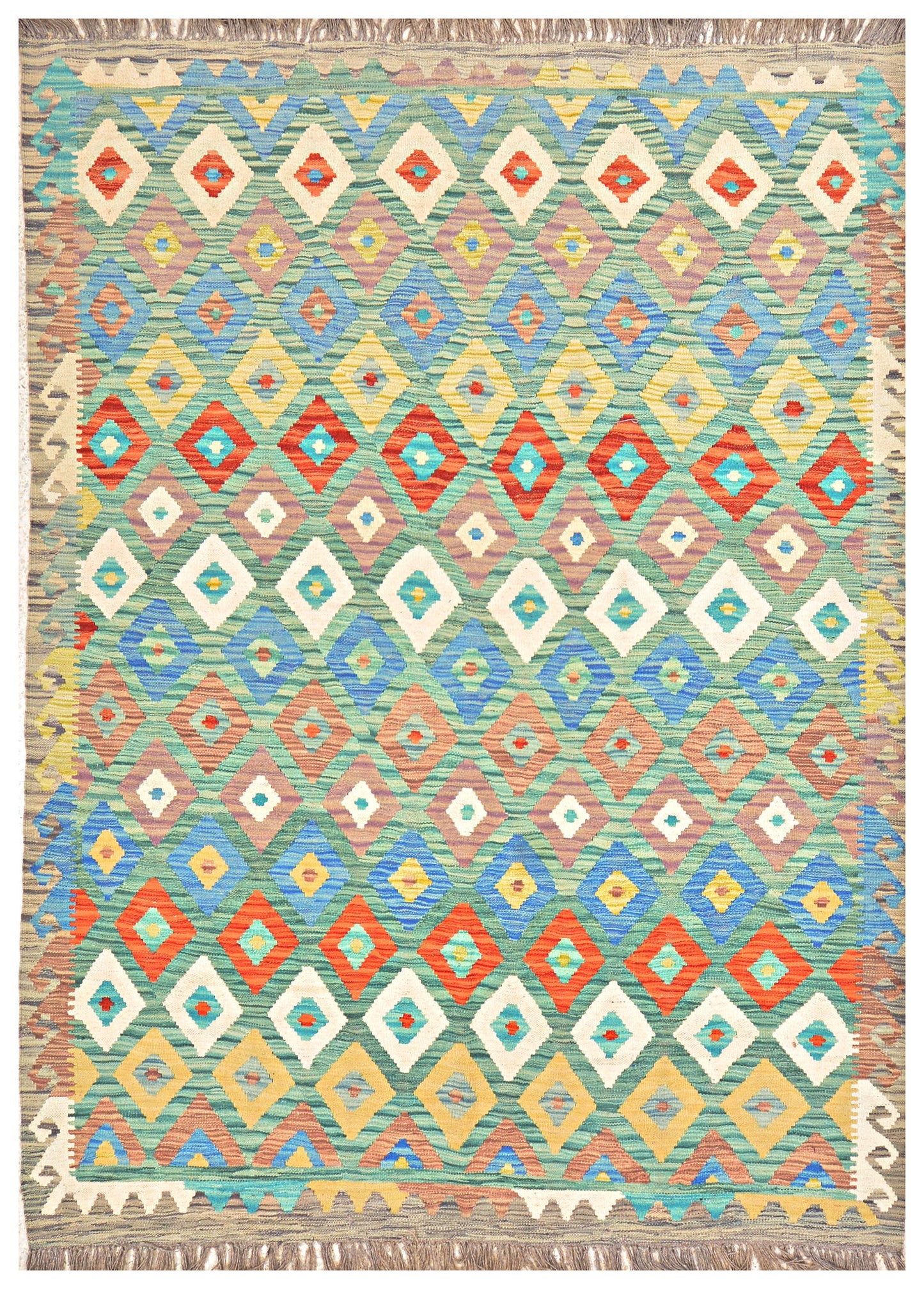Afghan Kilim - 8x5.5 ft