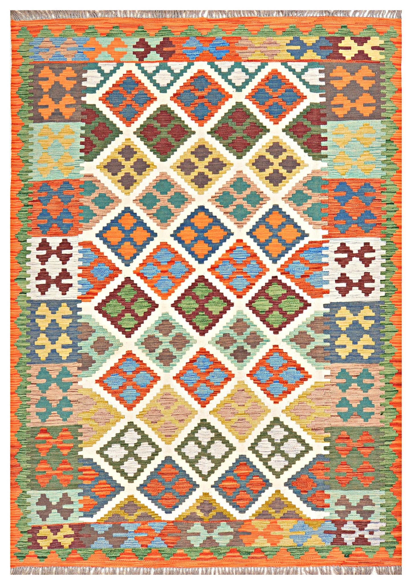 Afghan Kilim - 8x5.5 ft