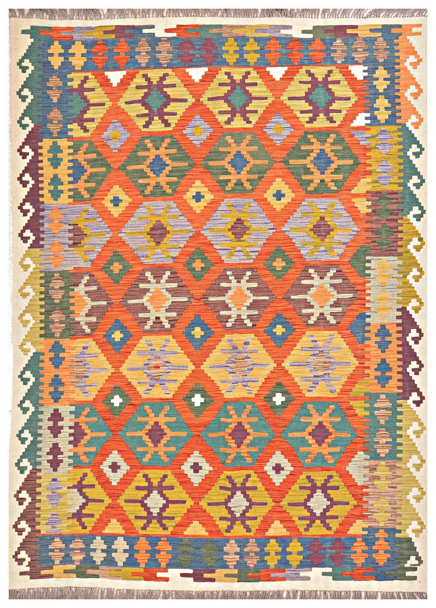 Afghan Kilim - 8x5.5 ft