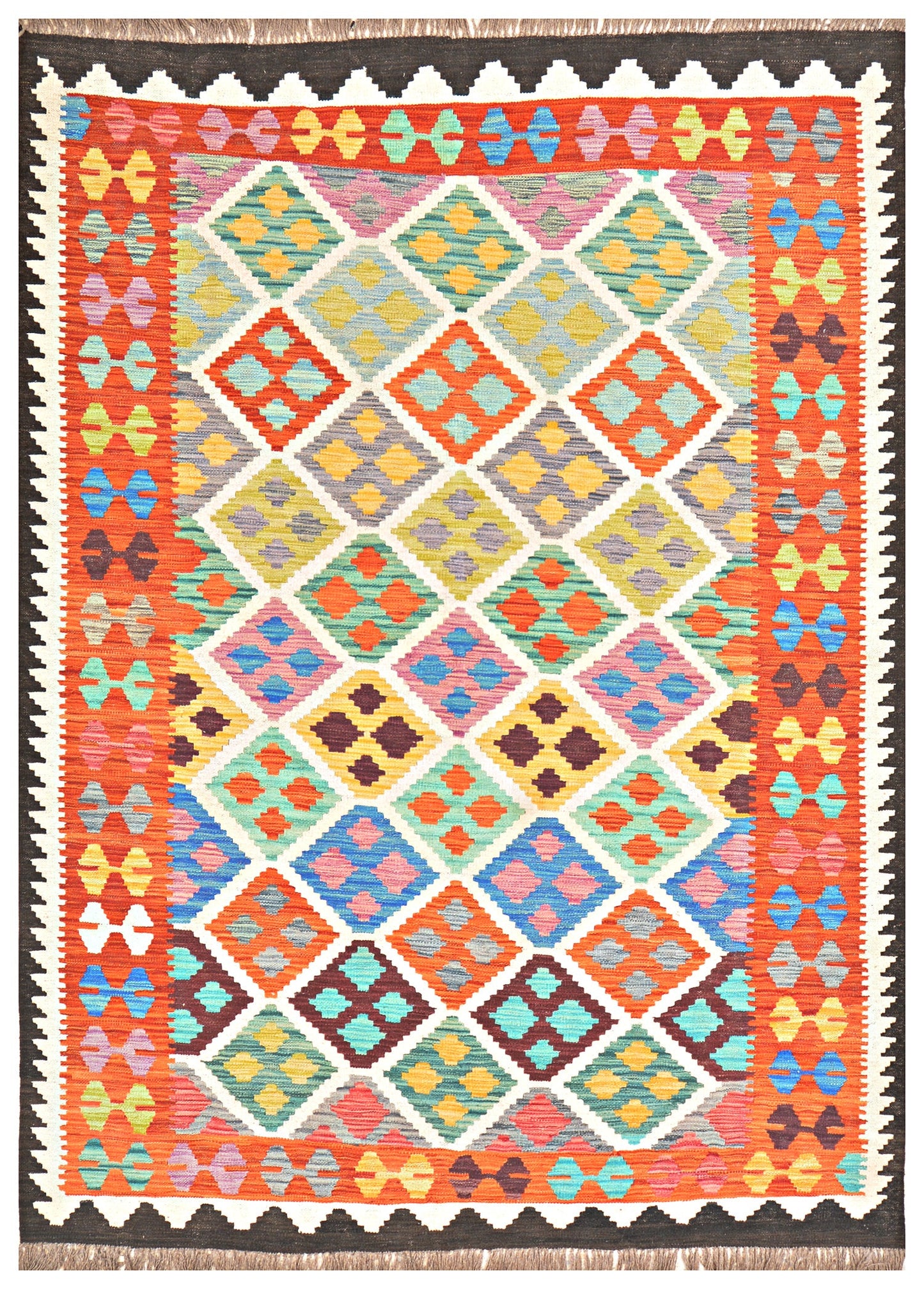 Afghan Kilim - 8x5.5 ft