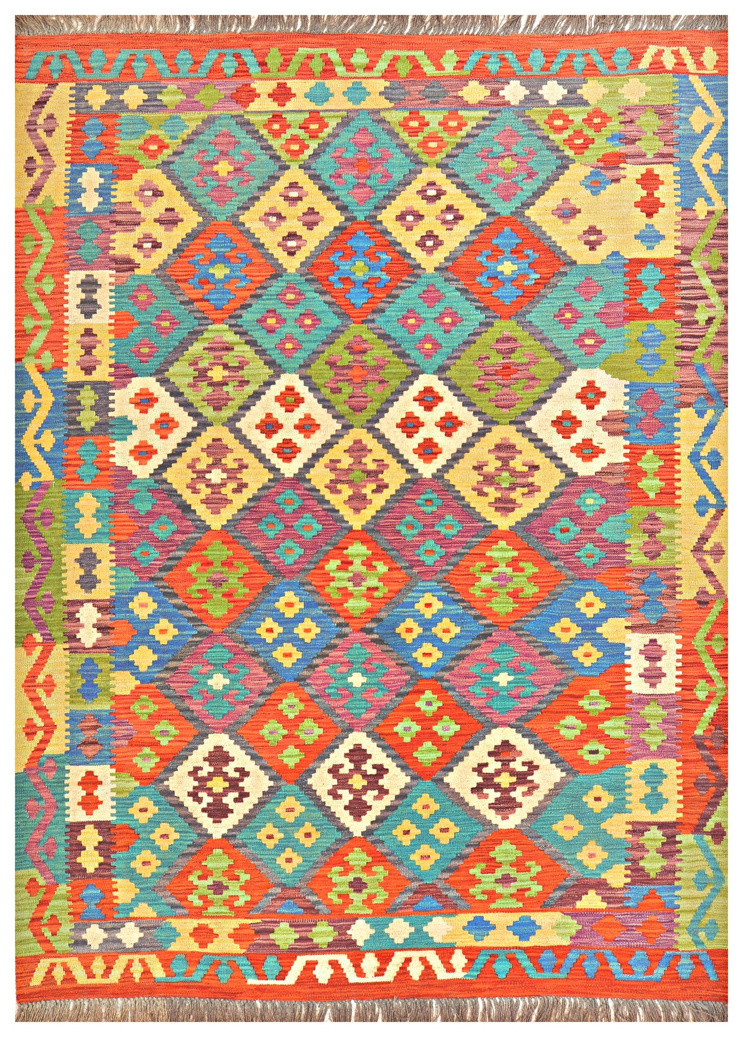 Afghan Kilim - 8x5.5 ft