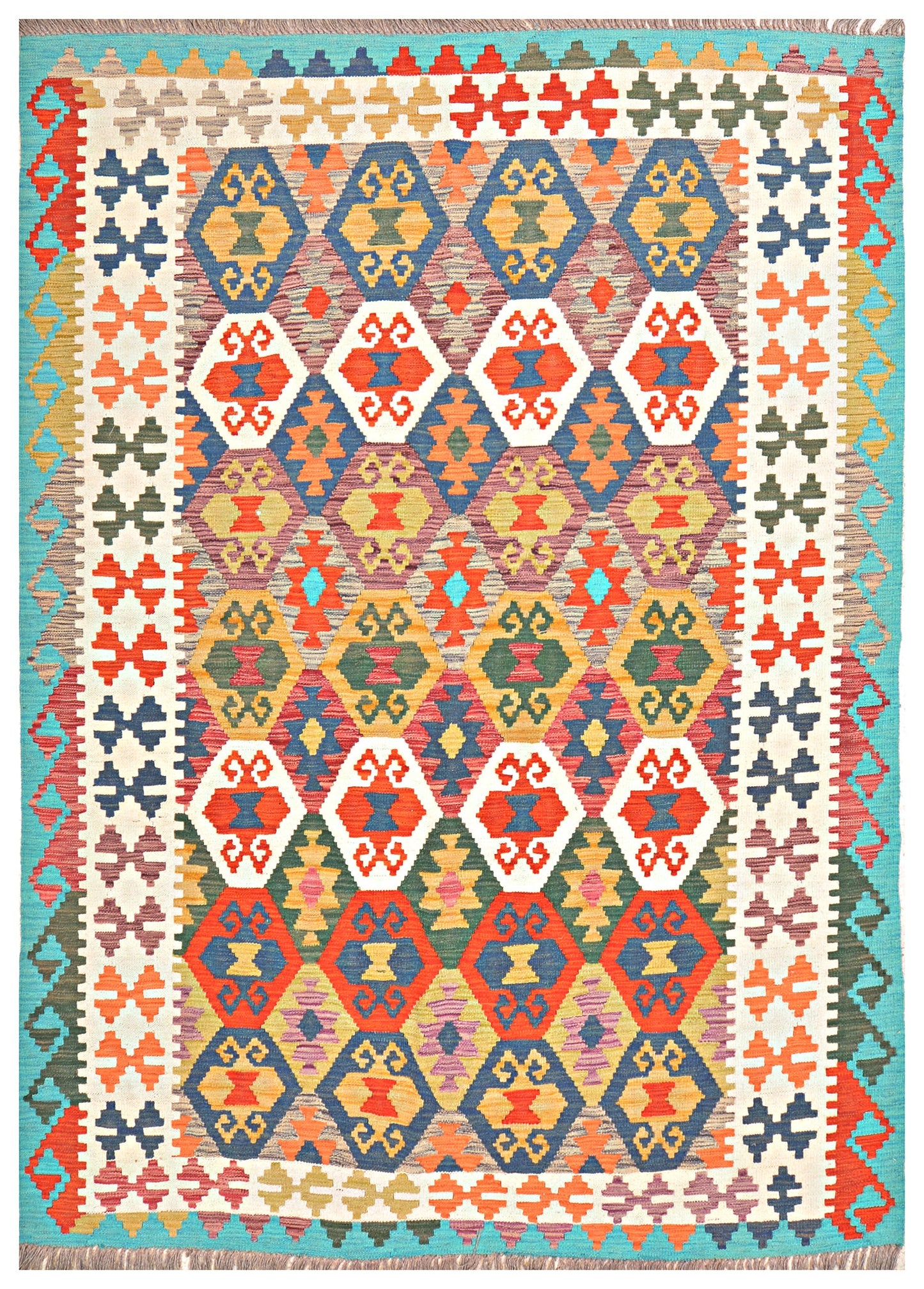 Afghan Kilim - 8x5.5 ft