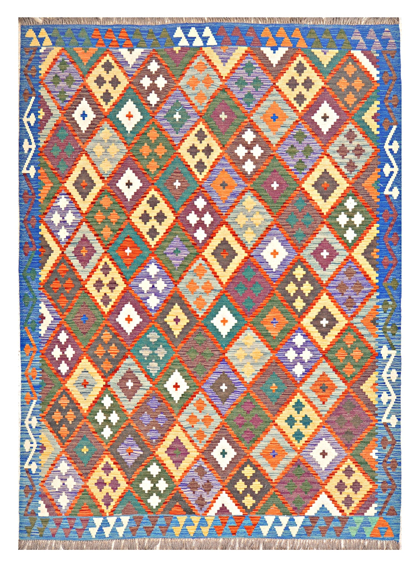Afghan Kilim - 8x5.5 ft