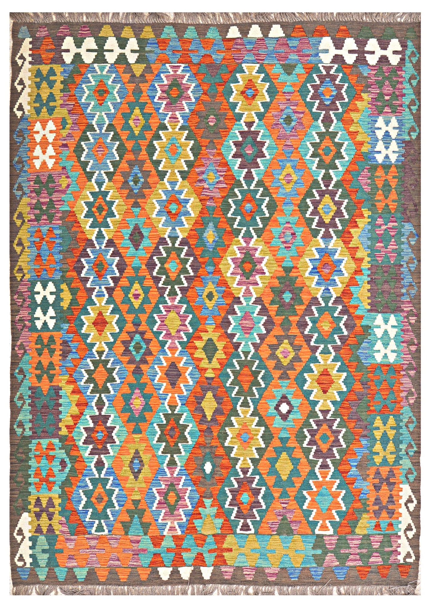 Afghan Kilim - 8x5.5 ft