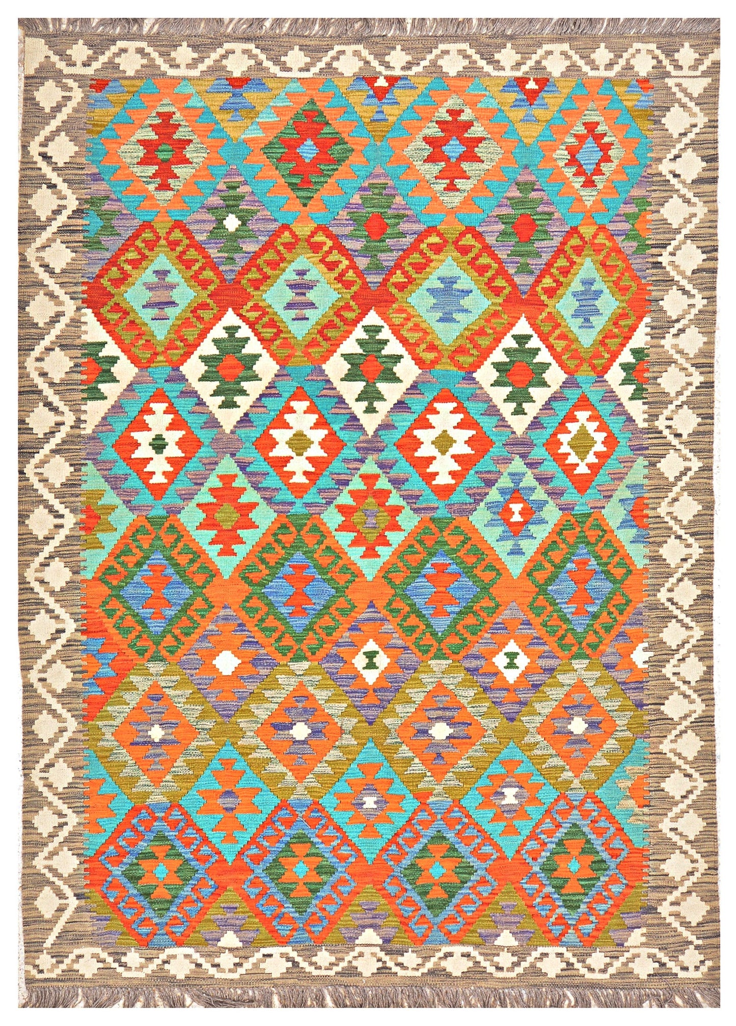 Afghan Kilim - 8x5.5 ft