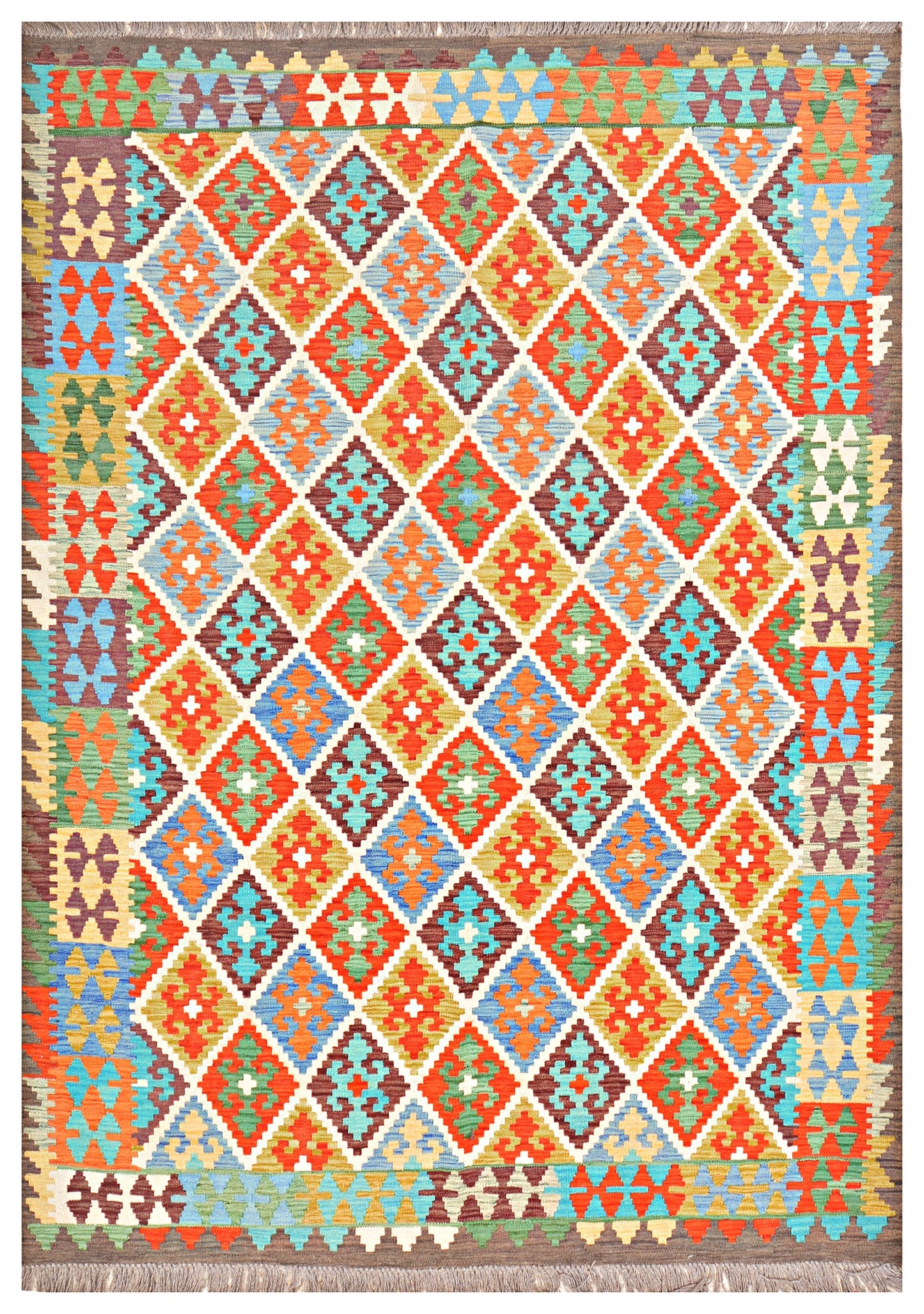 Afghan Kilim - 8x5.5 ft
