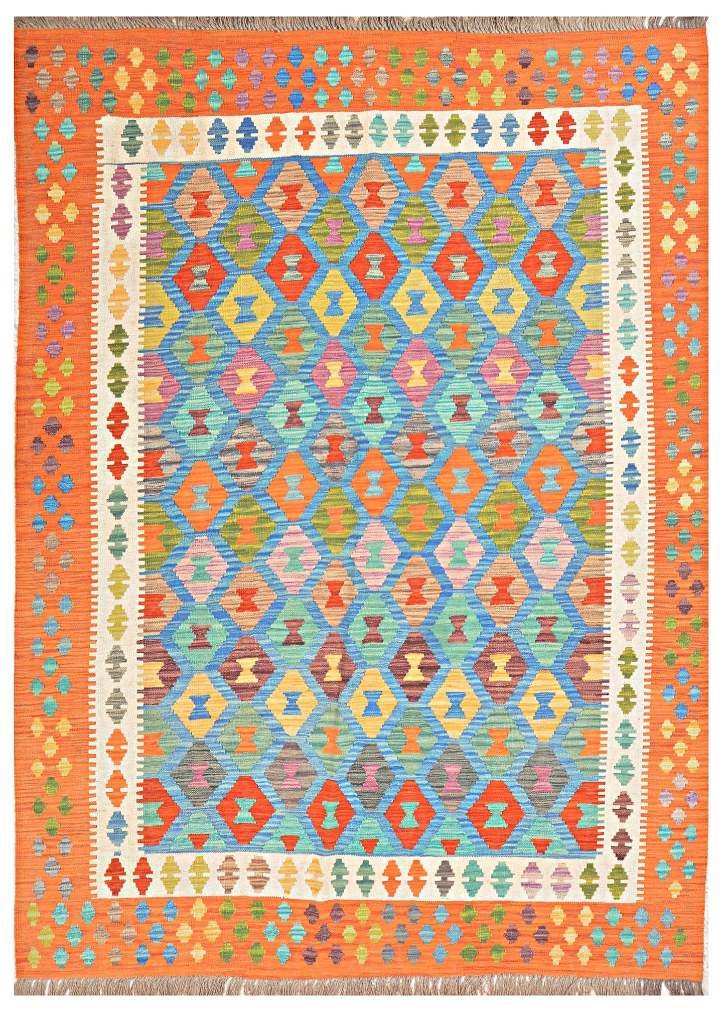 Afghan Kilim - 8x5.5 ft