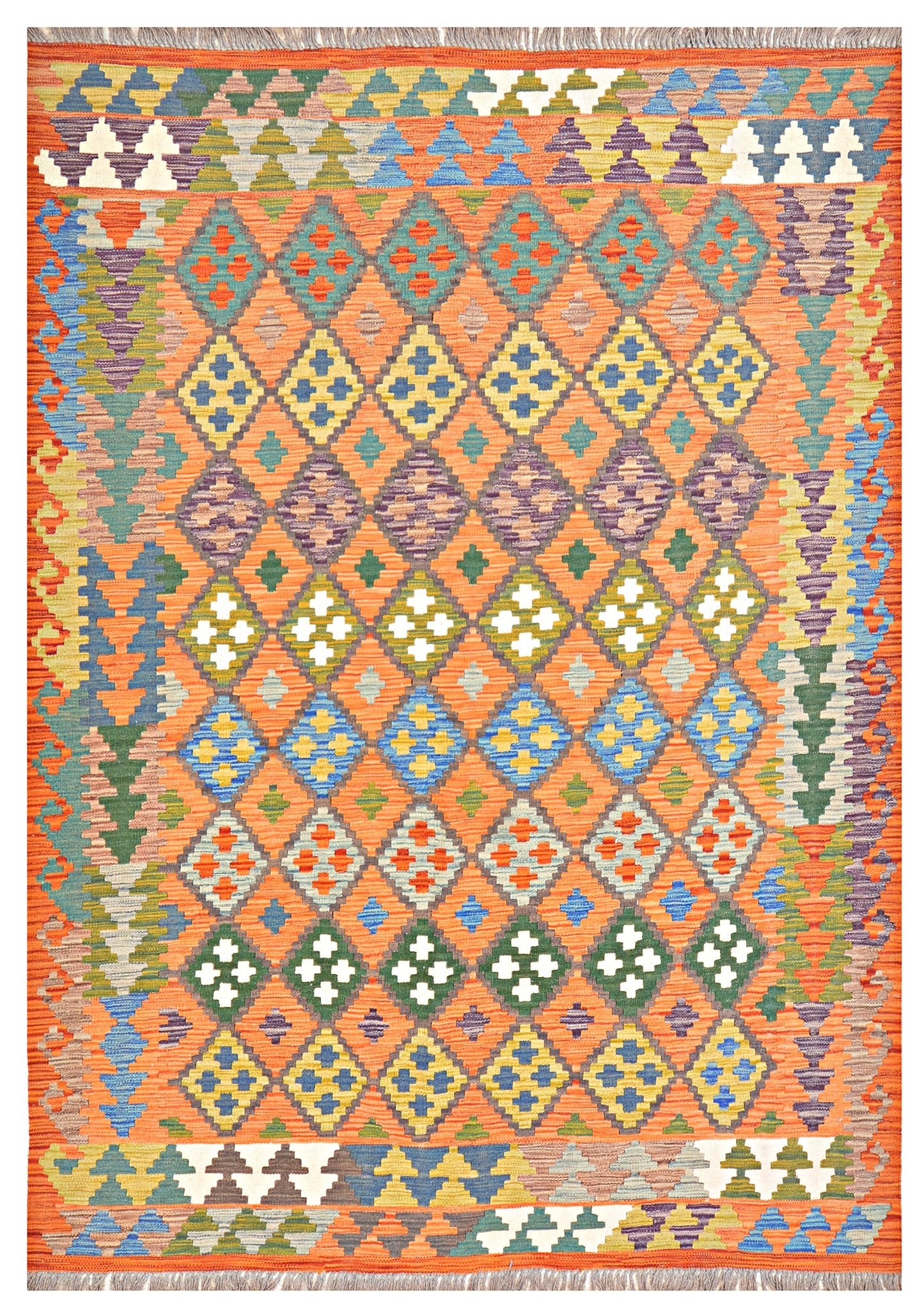 Afghan Kilim - 8x5.5 ft