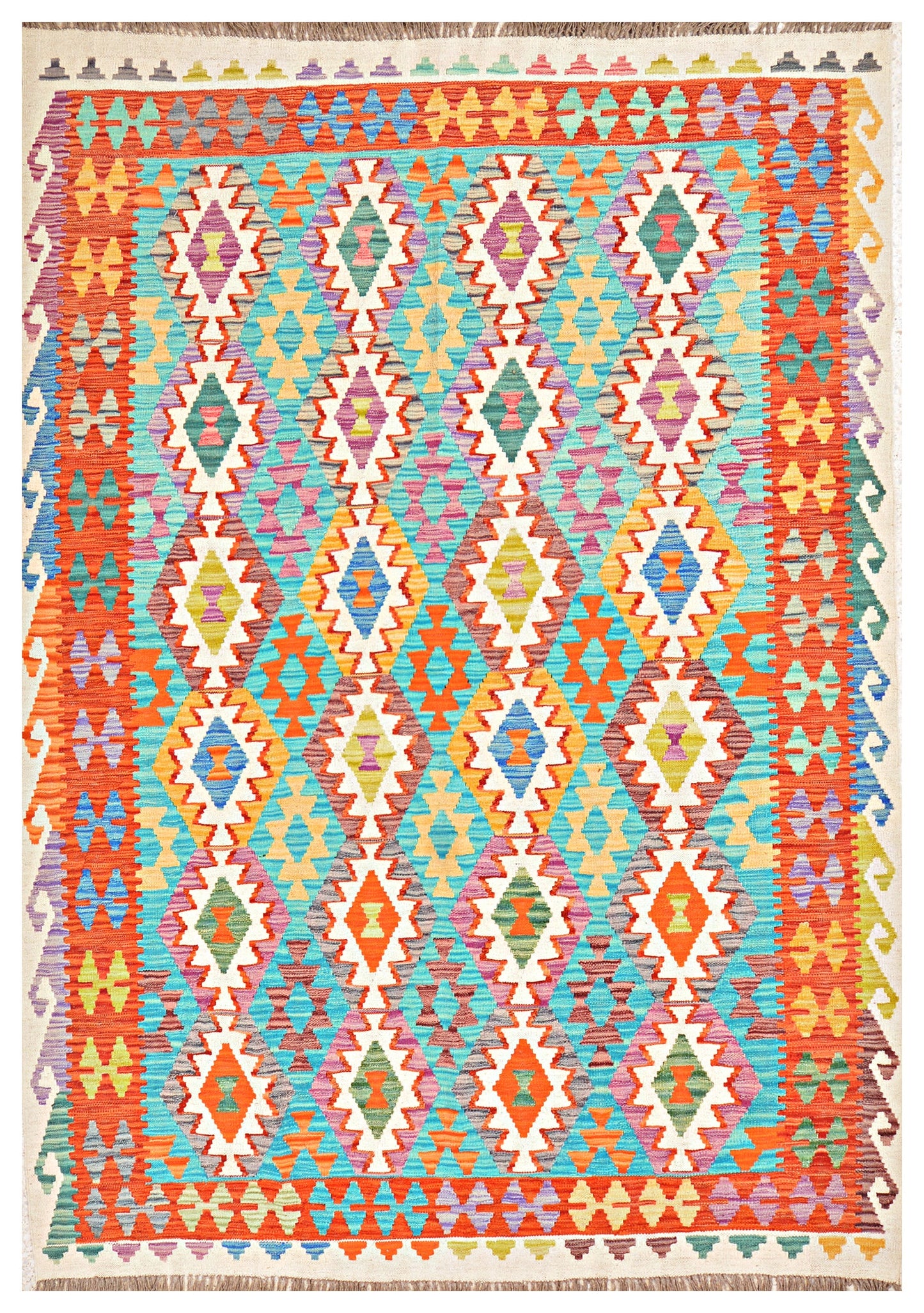 Afghan Kilim - 8x5.5 ft