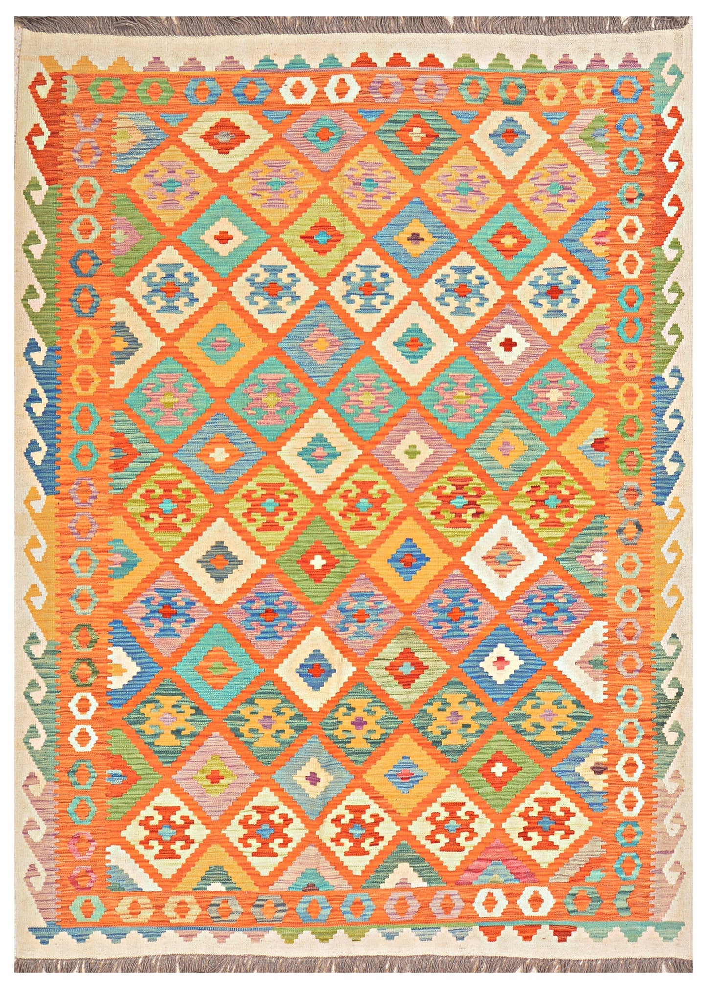 Afghan Kilim - 8x5.5 ft
