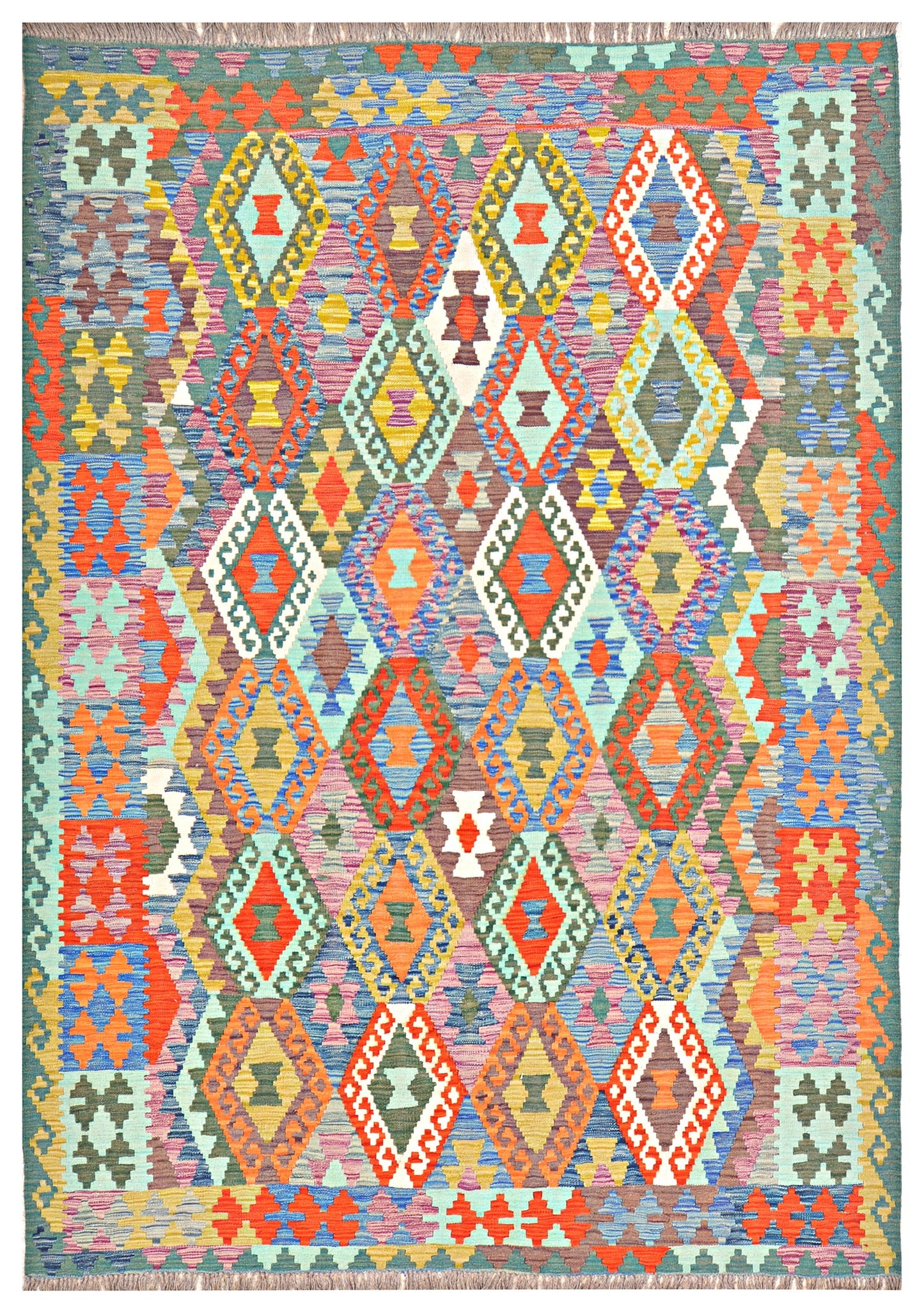 Afghan Kilim - 8x5.5 ft