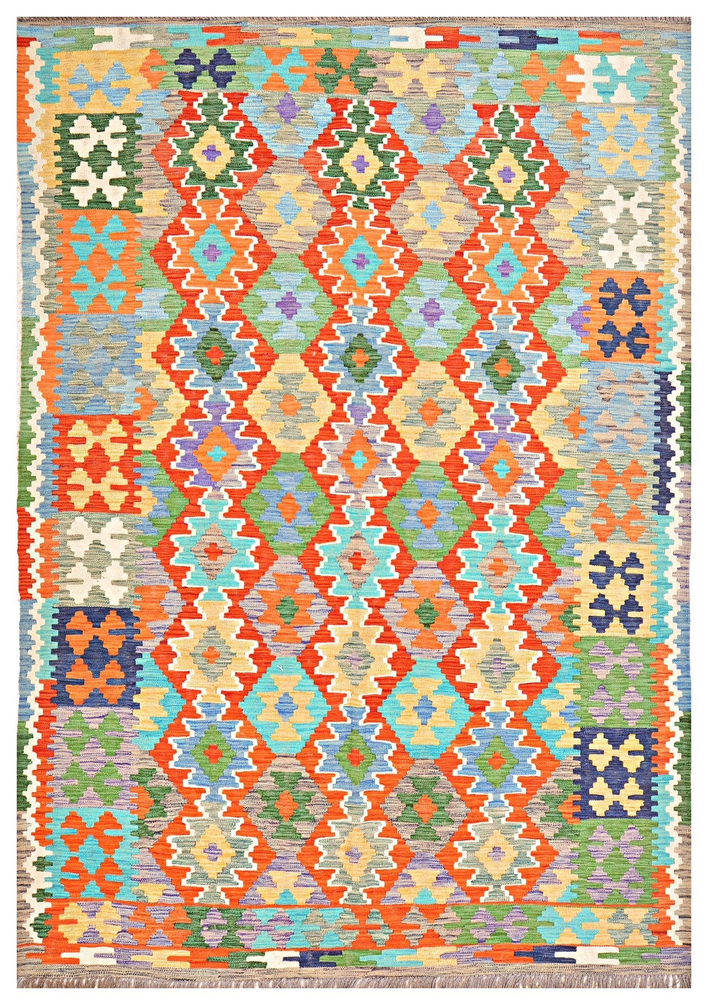 Afghan Kilim - 8x5.5 ft