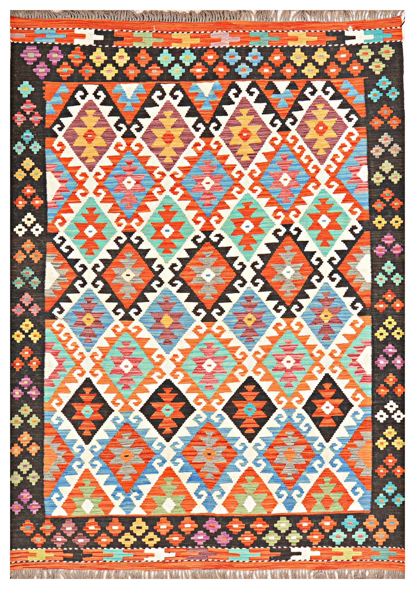 Afghan Kilim - 8x5.5 ft