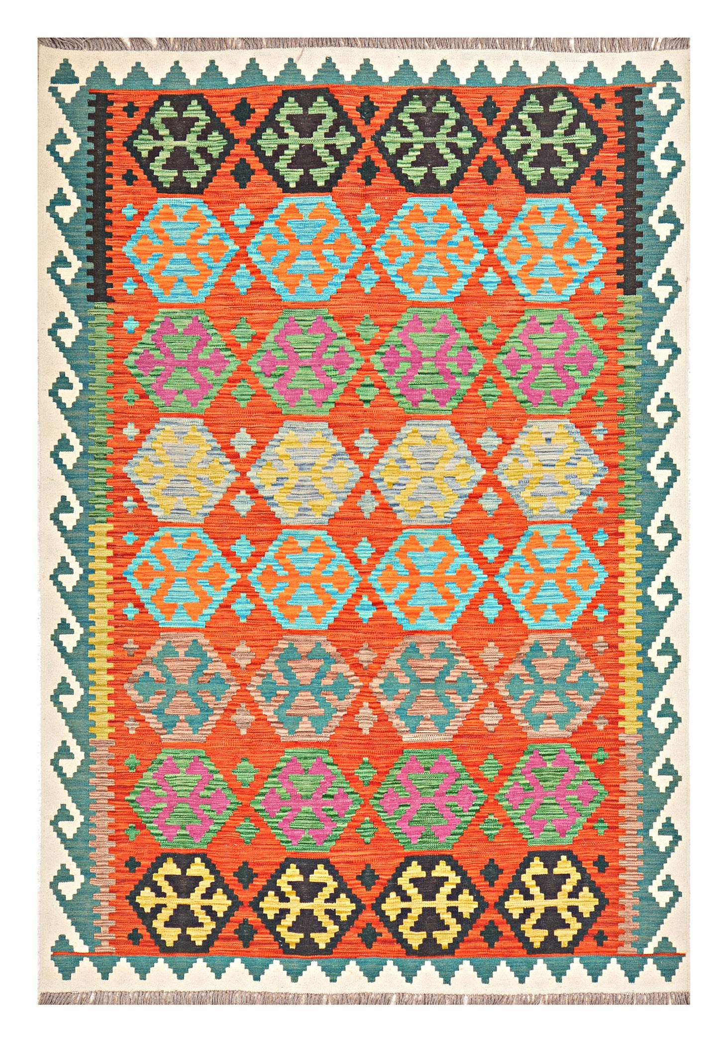 Afghan Kilim - 8x5.5 ft