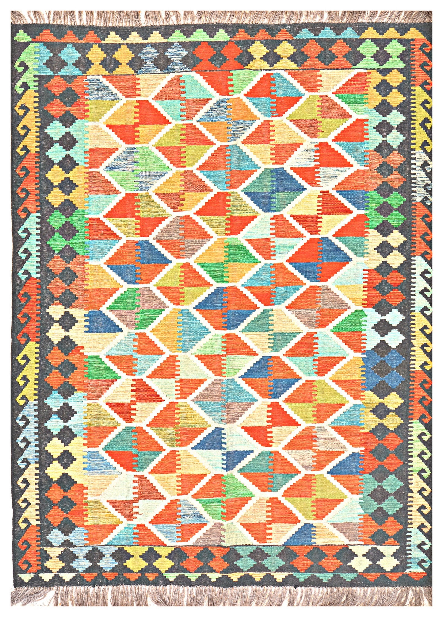 Afghan Kilim - 8x5.5 ft