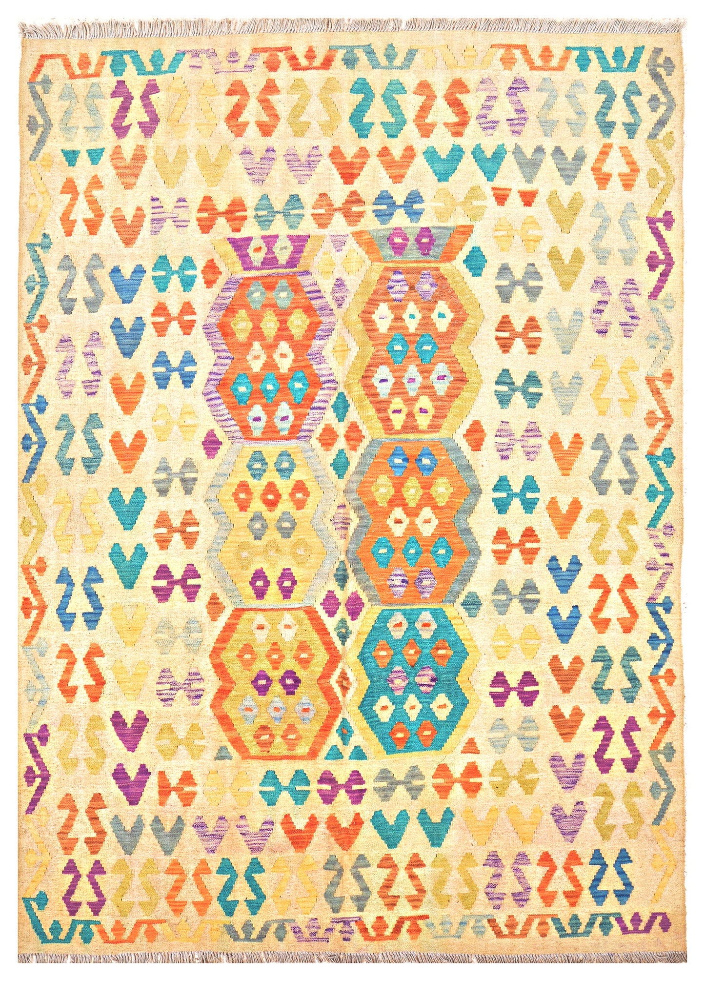 Afghan Kilim - 8x5.5 ft