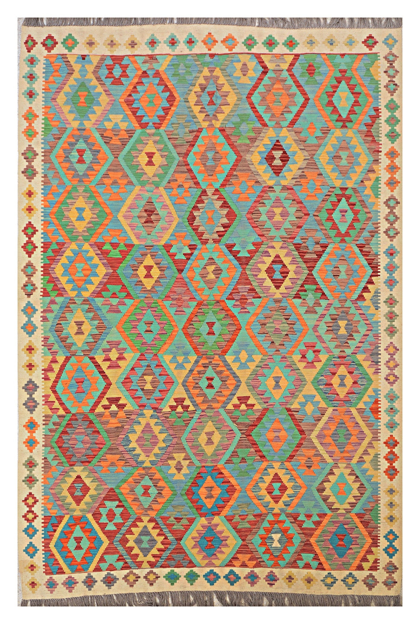 Afghan Kilim - 6.5x10 ft