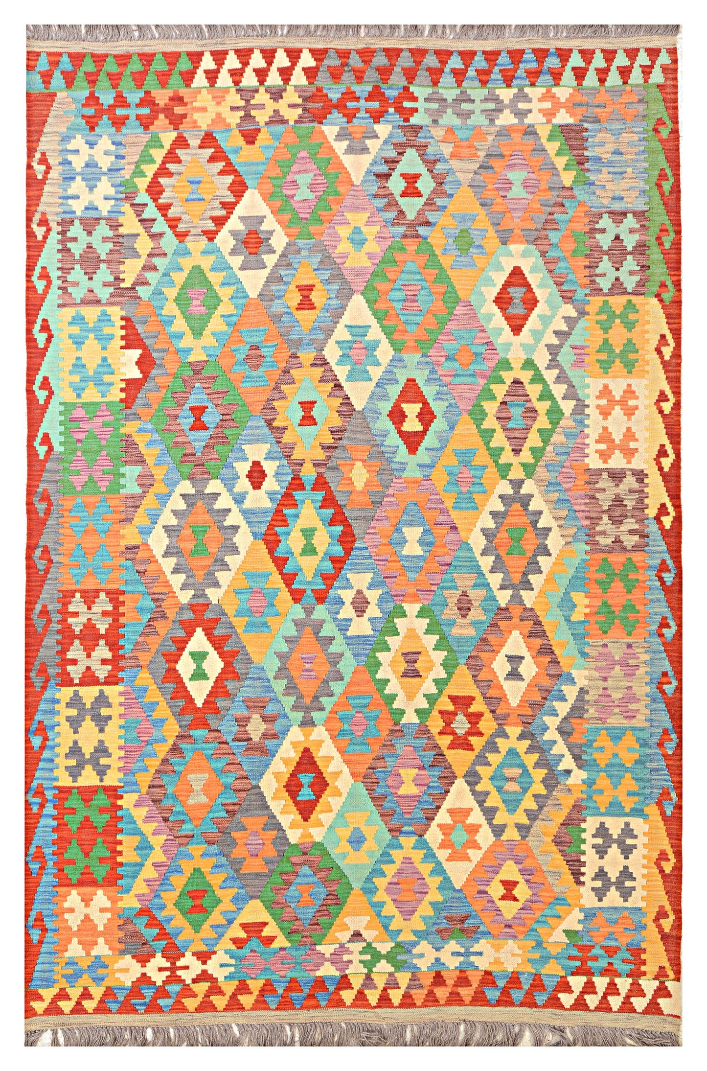 Afghan Kilim - 6.5x10 ft