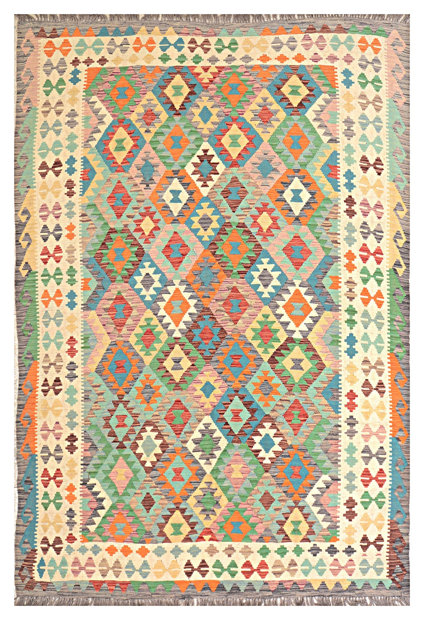 Afghan Kilim - 6.5x10 ft