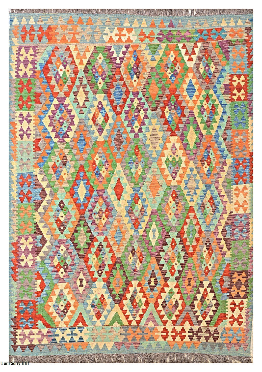 Afghan Kilim - 6.5x10 ft