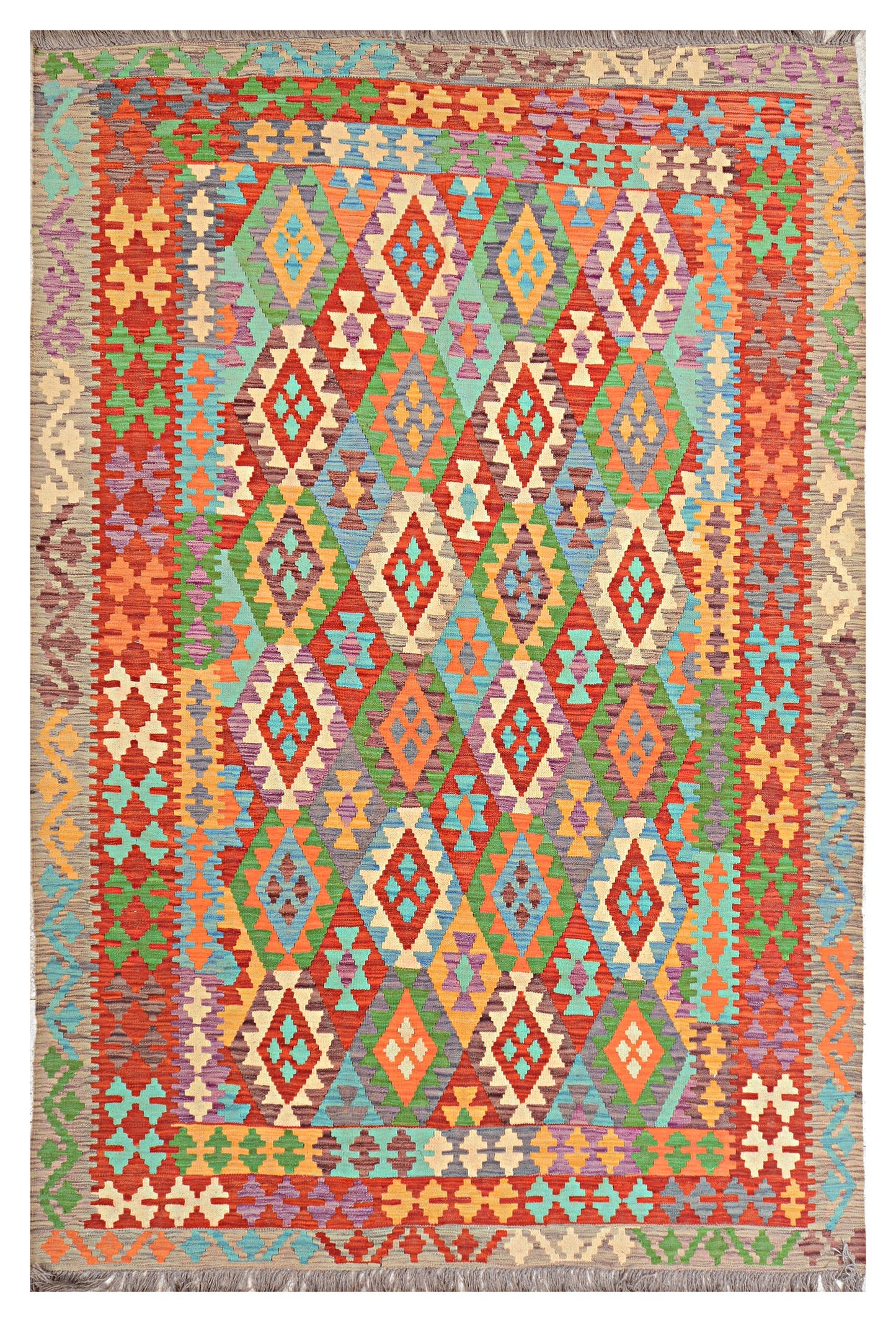 Afghan Kilim - 6.5x10 ft