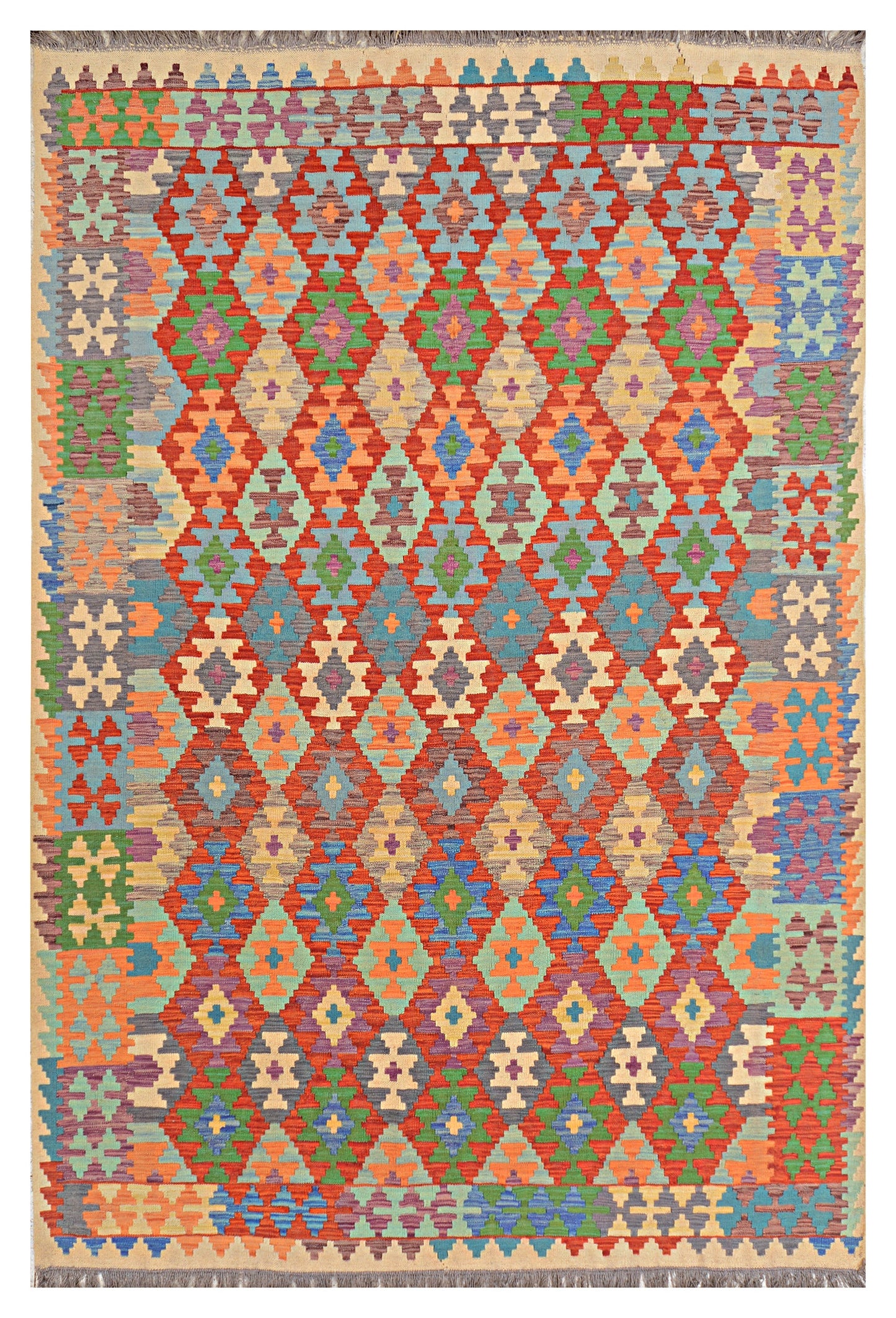 Afghan Kilim - 6.5x10 ft