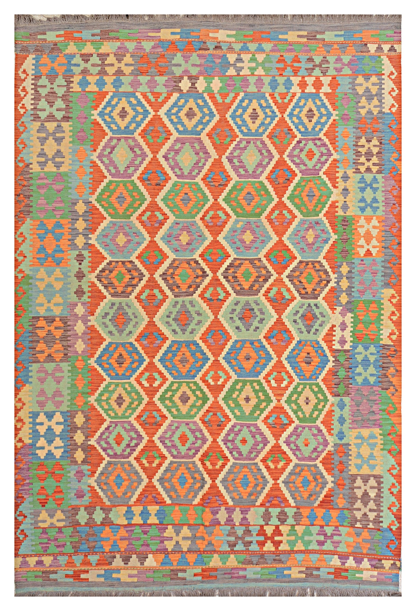 Afghan Kilim - 6.5x10 ft